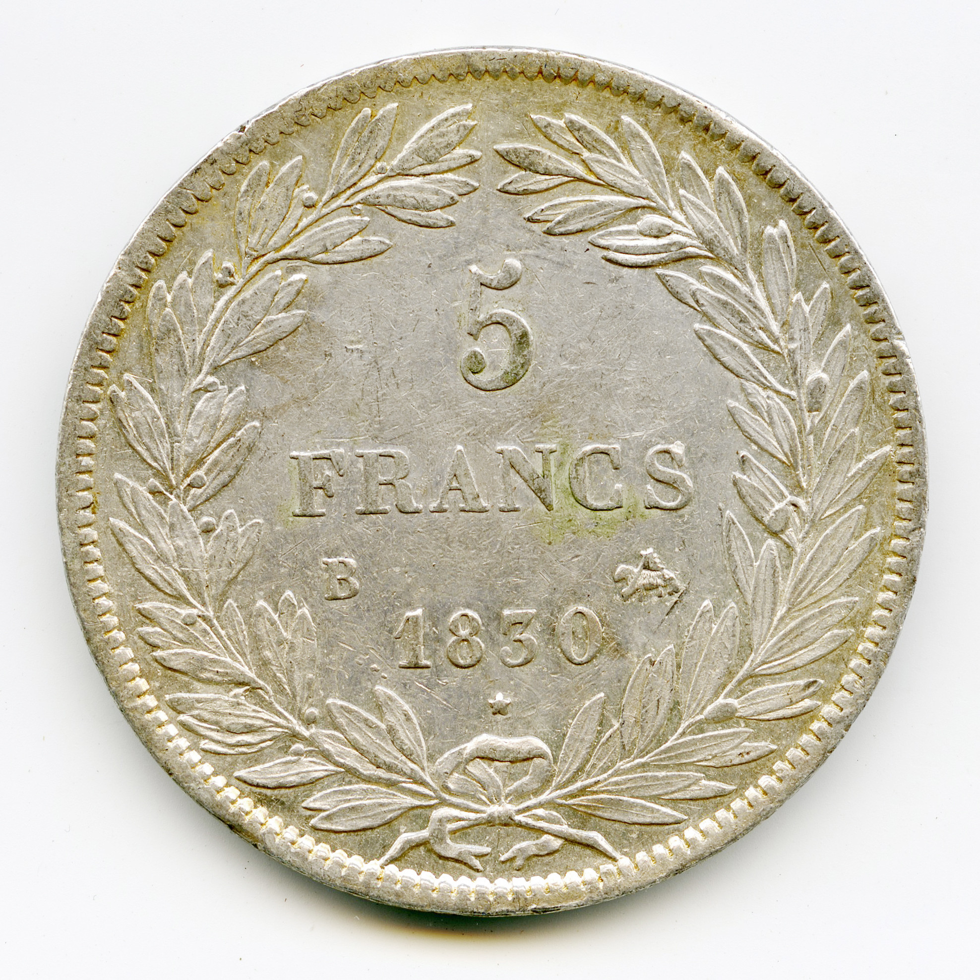 Louis Philippe - 5 Francs - 1830 B revers