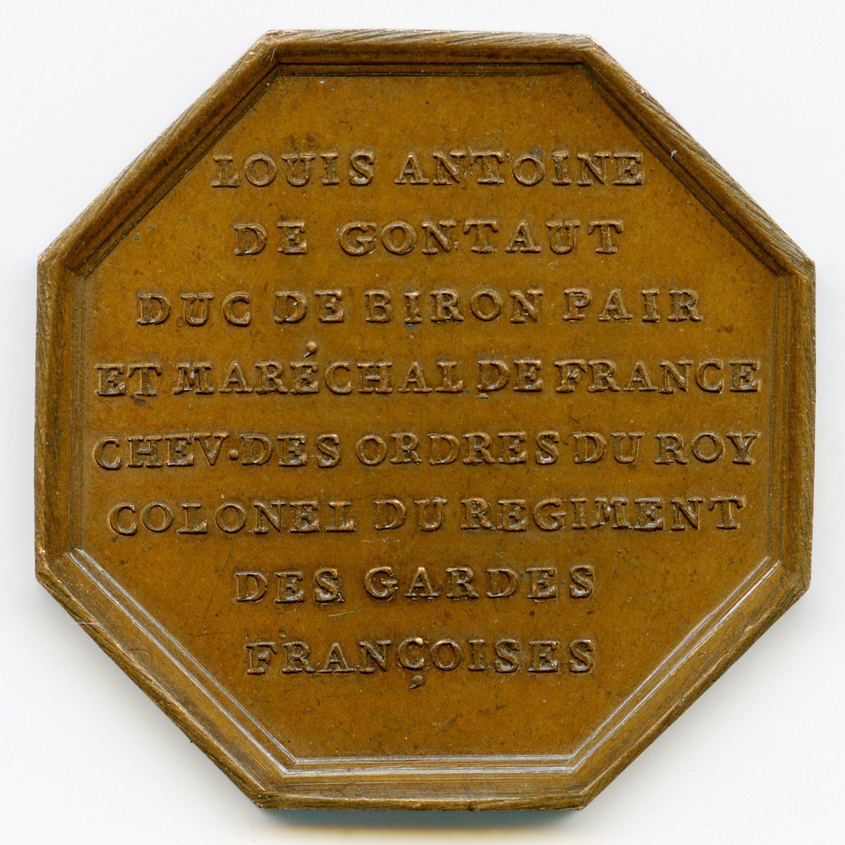 Jeton - Louis Antoine de Gontaut - Cuivre revers Jeton - Louis Antoine de Gontaut - Cuivre revers