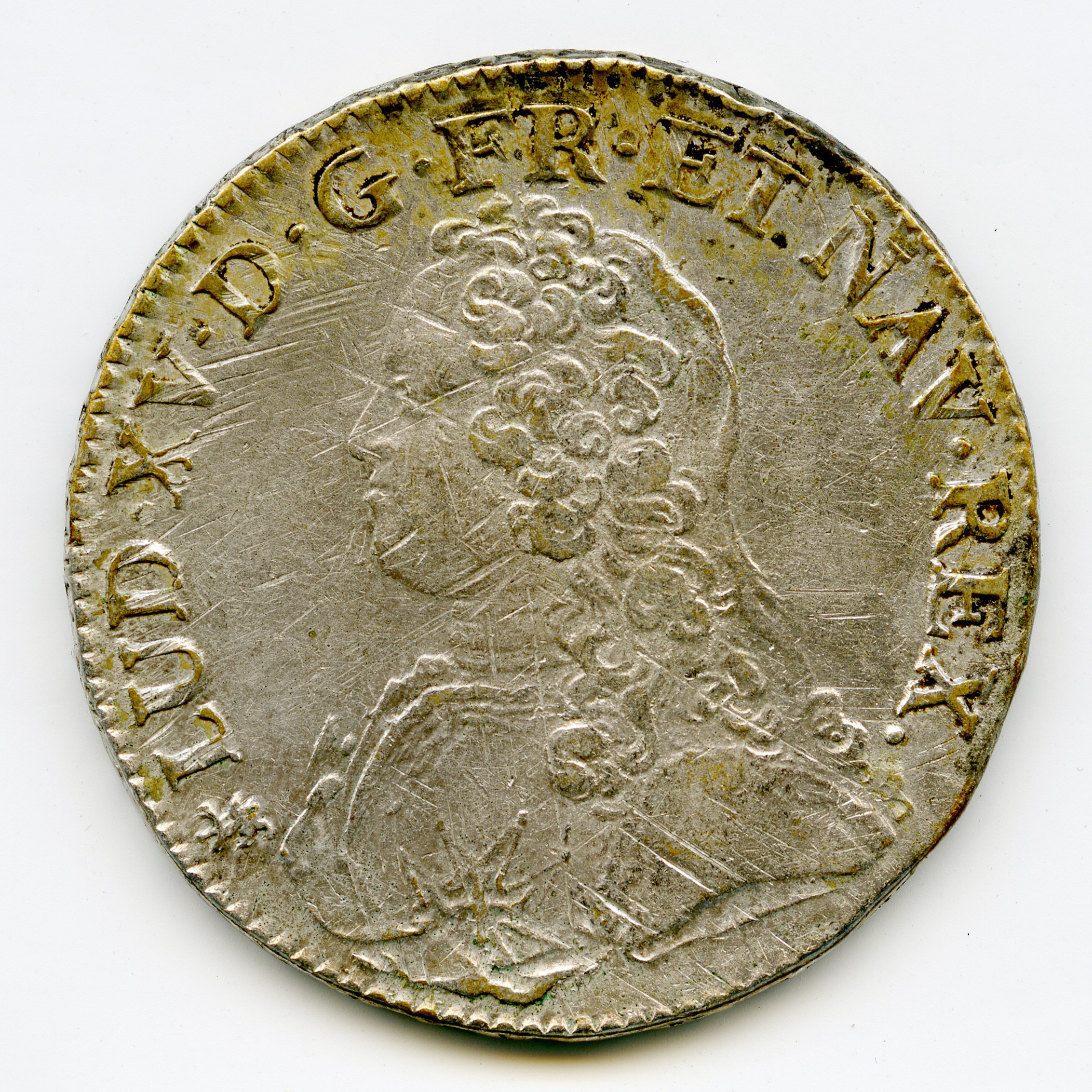 Louis XV - Écu aux branches d'olivier - 1738 T avers Louis XV - Écu aux branches d'olivier - 1738 T avers