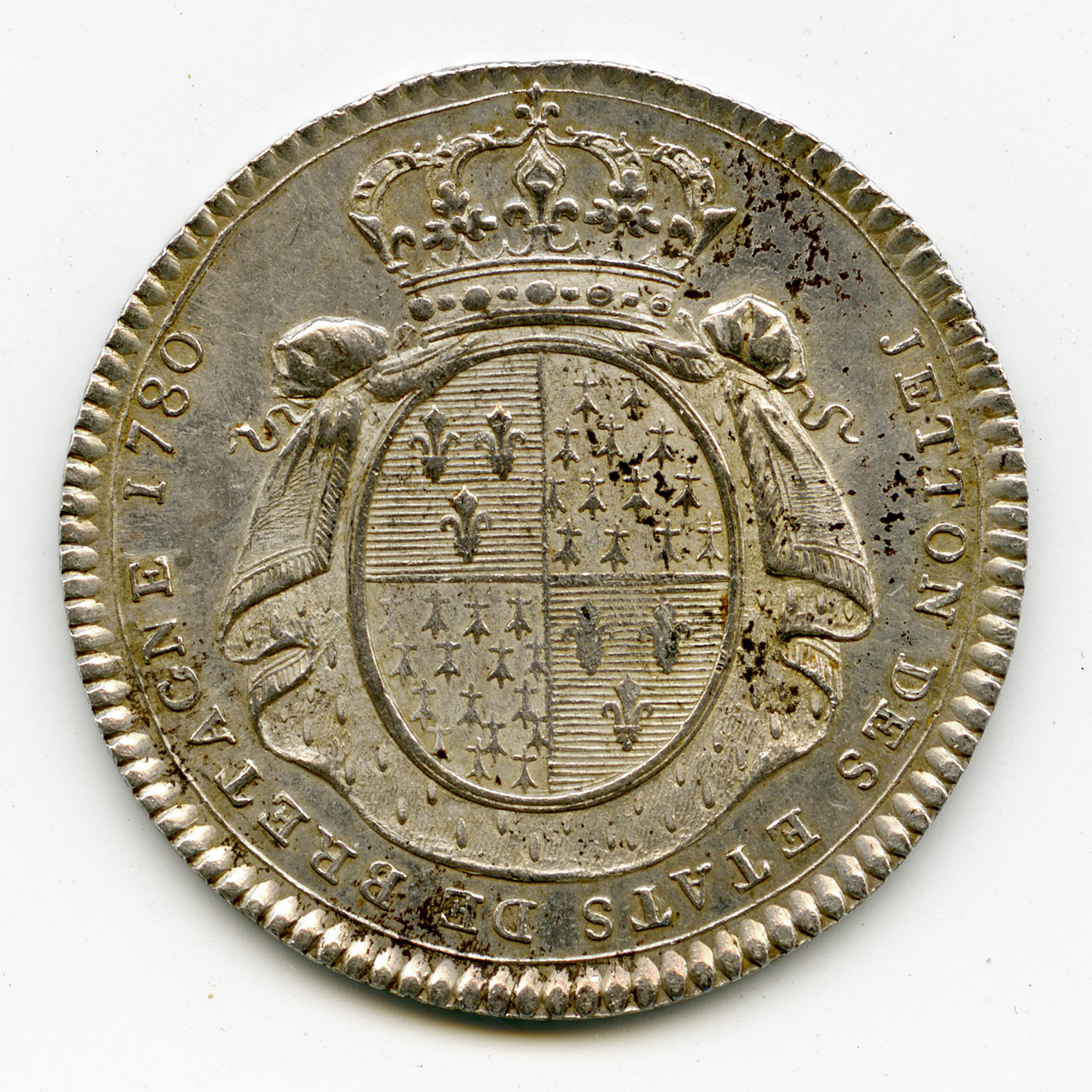 Louis XVI - Etats De Bretagne - 1780 revers Louis XVI - Etats De Bretagne - 1780 revers