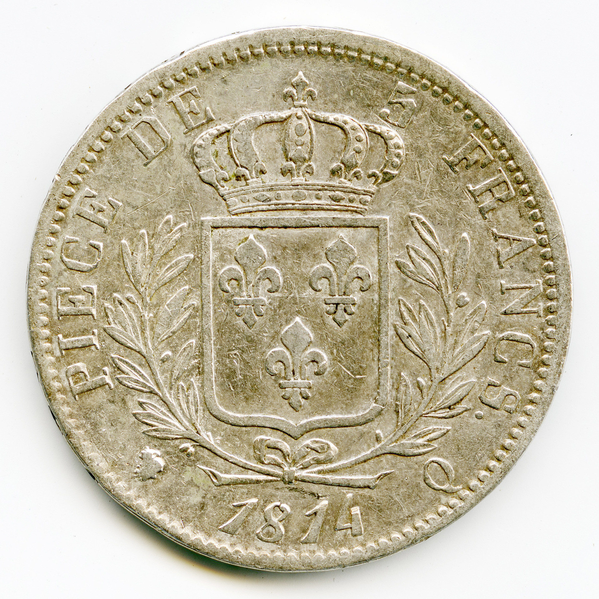 Louis XVIII - 5 Francs - 1814 Q revers