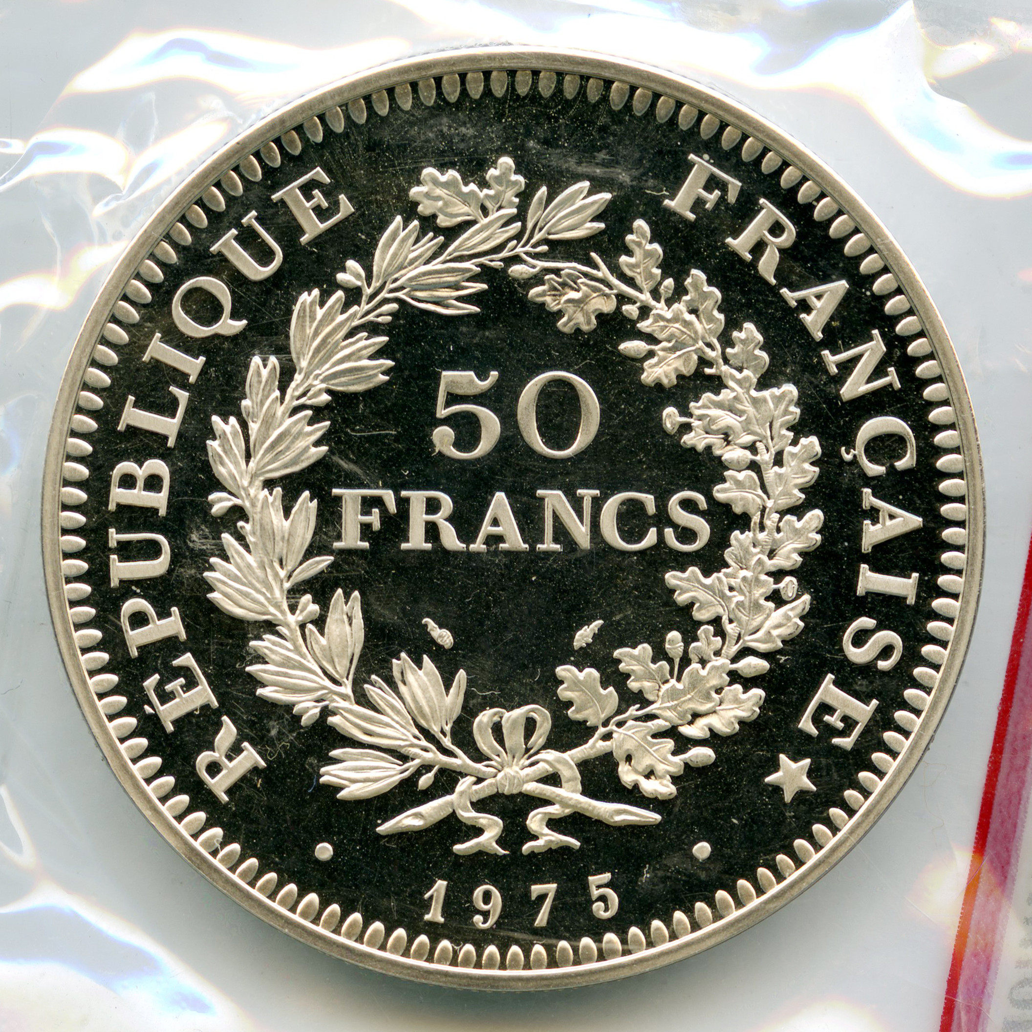 50 Francs - Piéfort - 1975 revers