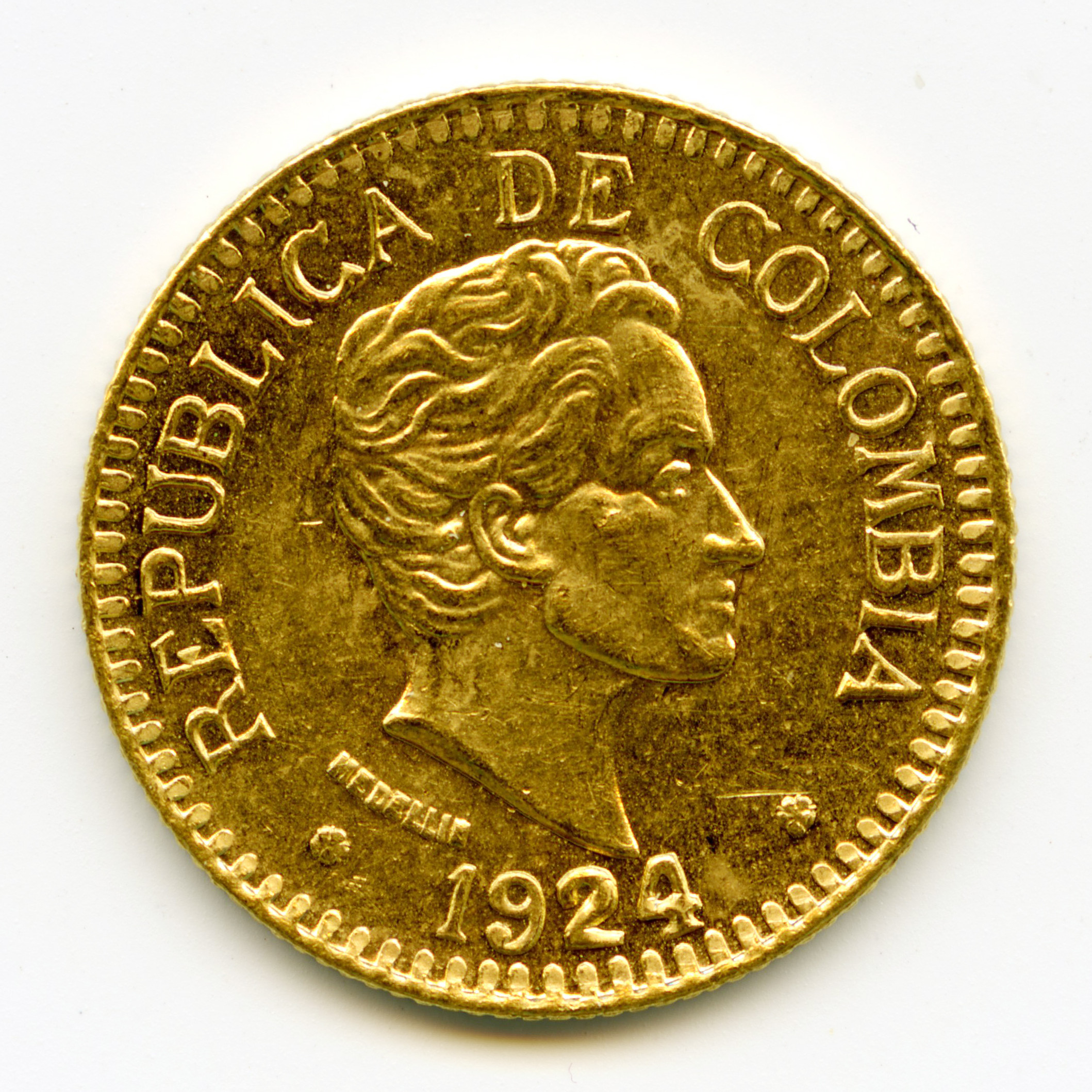 Colombie - 2.5 Pesos - 1924 avers Colombie - 2.5 Pesos - 1924 avers