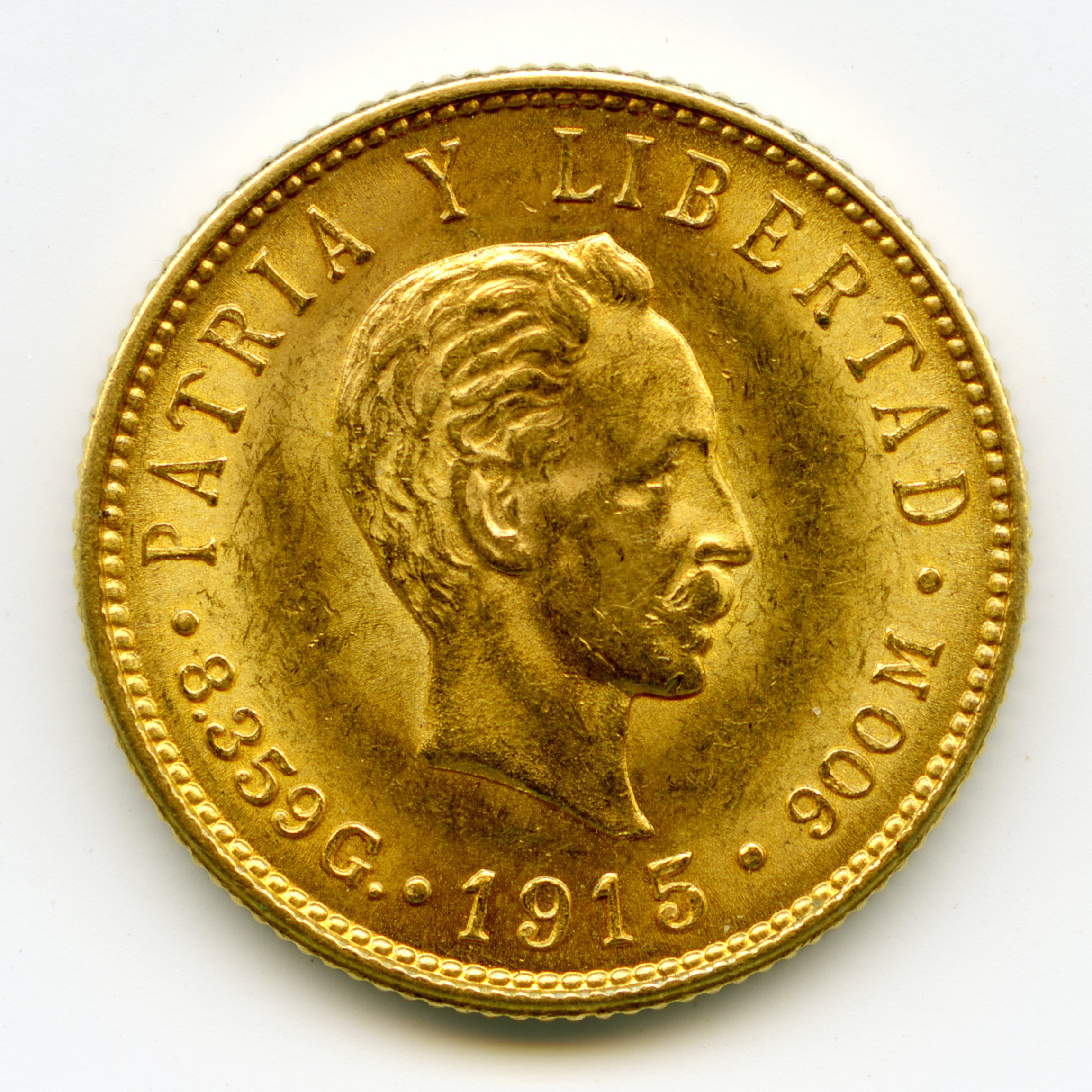 Cuba - 5 Pesos - 1915 avers Cuba - 5 Pesos - 1915 avers