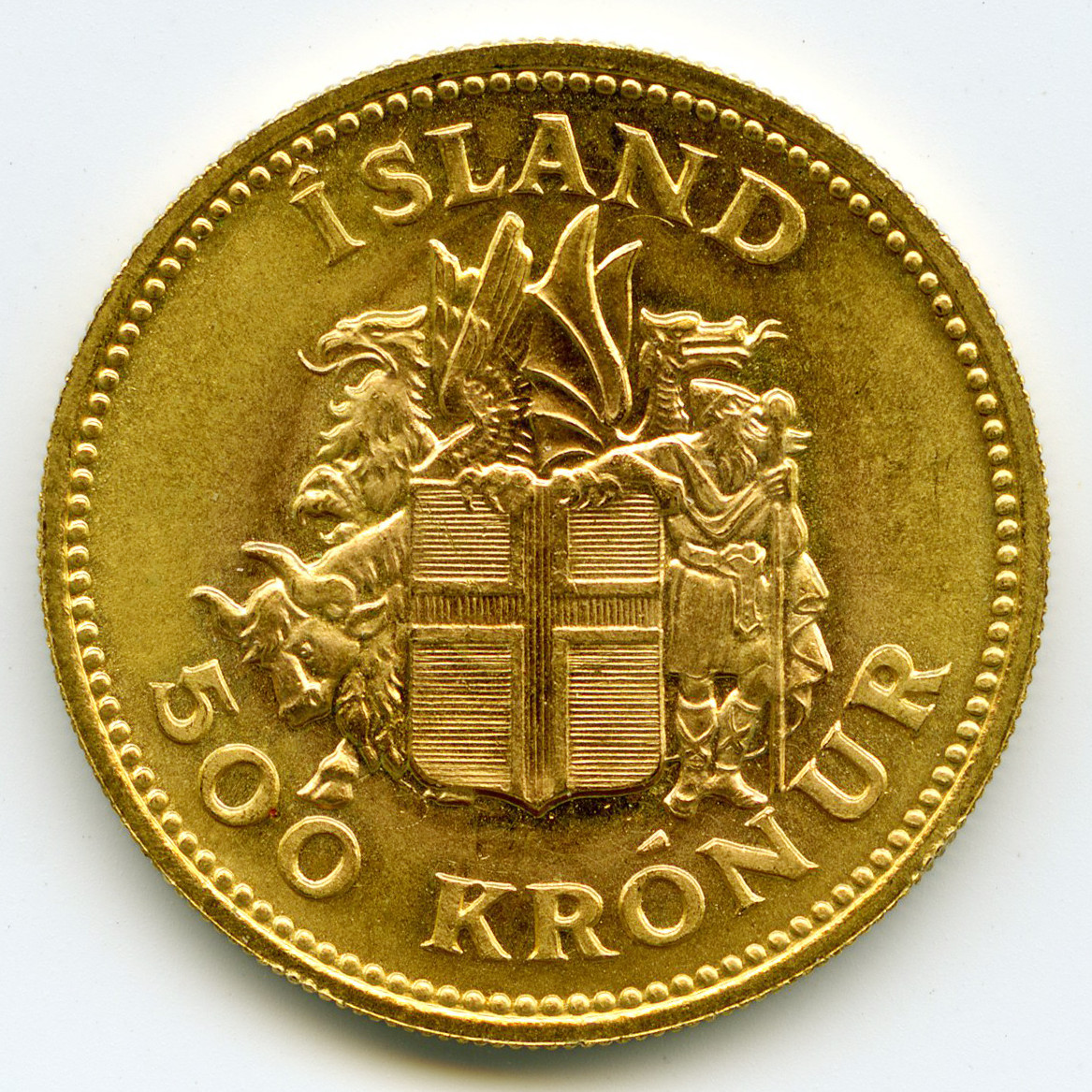Islande - 500 Kronur - 1961 revers Islande - 500 Kronur - 1961 revers