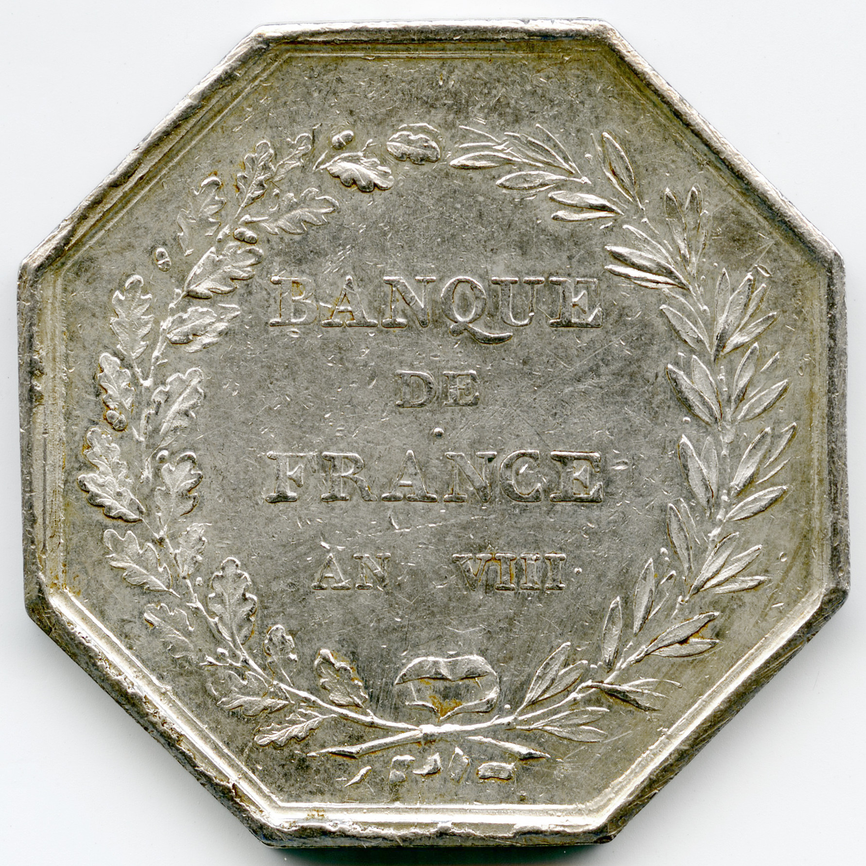 Jeton Banque de France - An VIII revers Jeton Banque de France - An VIII revers