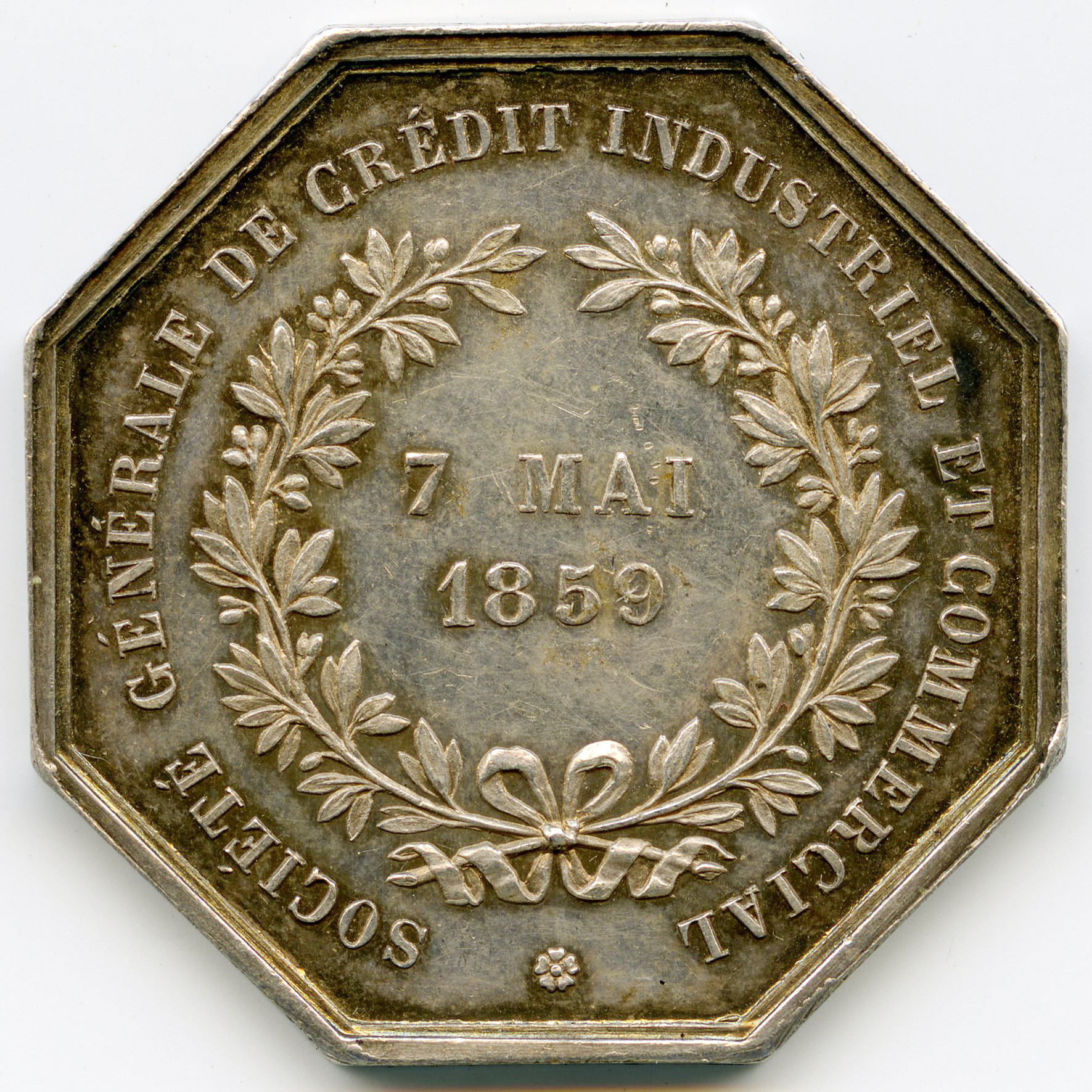 Jeton - Banques - Etablissement de crédit - 1859 revers