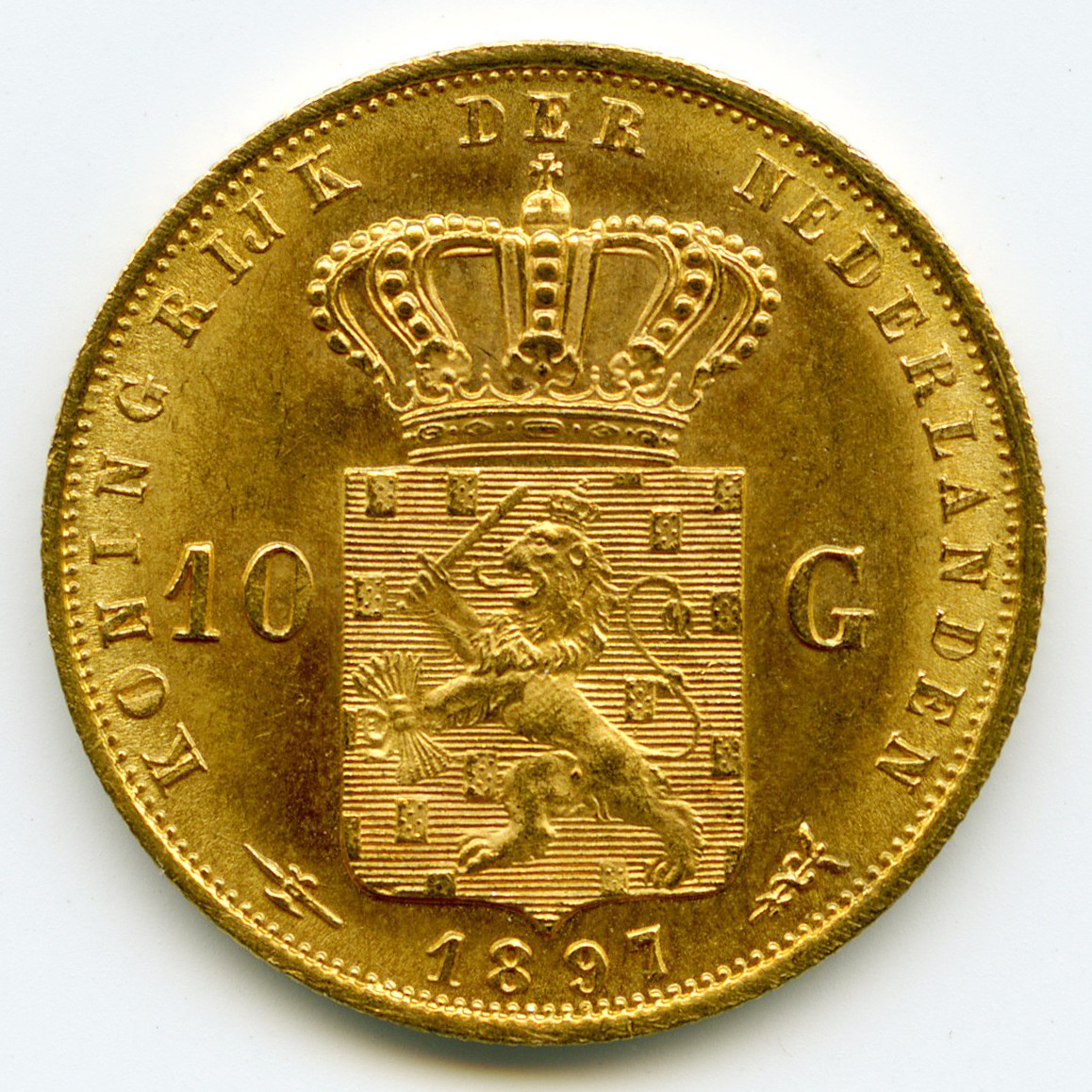 Pays-Bas - 10 Gulden - 1897 revers Pays-Bas - 10 Gulden - 1897 revers