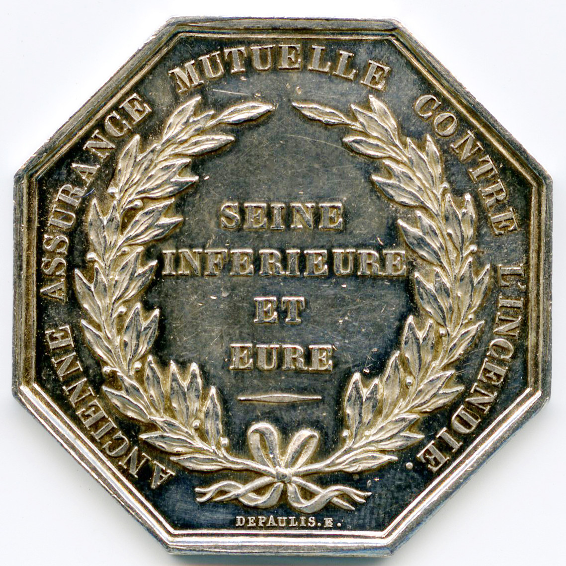 Assurances Mutuelle Seine Eure - 1873 revers Assurances Mutuelle Seine Eure - 1873 revers