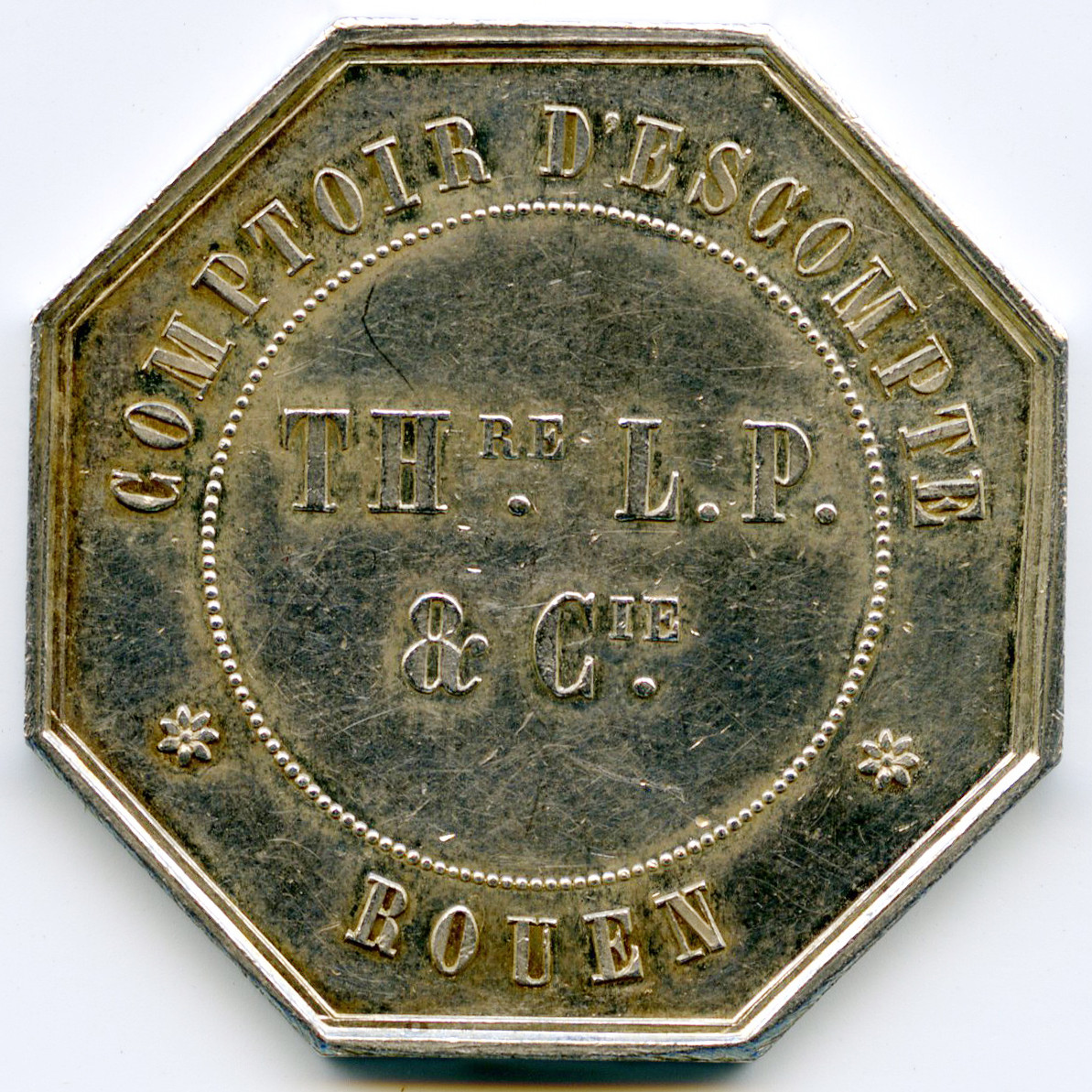 Comptoir d’escompte de Rouen - 1854 revers