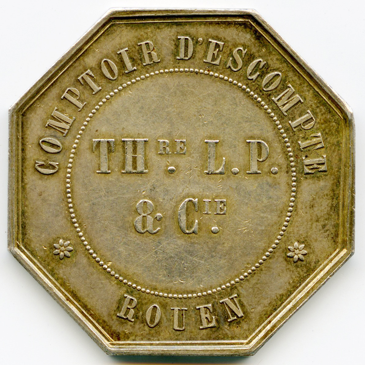 Comptoir d’escompte - Rouen - 1854 revers