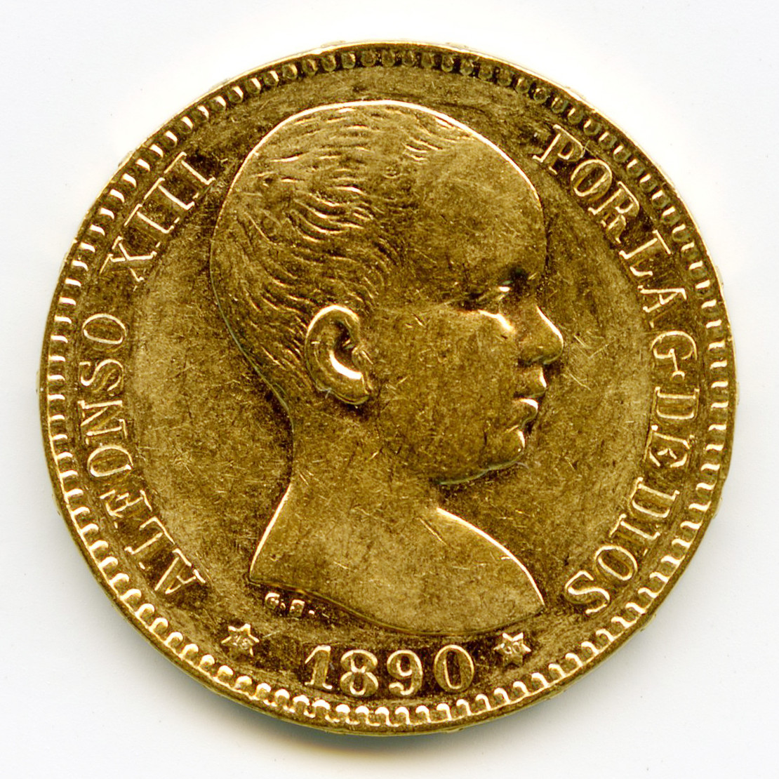 Espagne - 20 Pesetas - 1890 avers Espagne - 20 Pesetas - 1890 avers