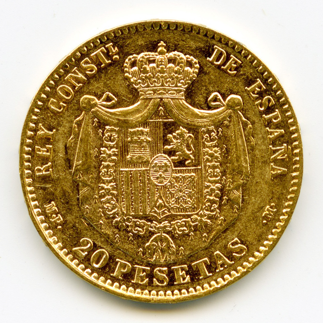 Espagne - 20 Pesetas - 1890 revers