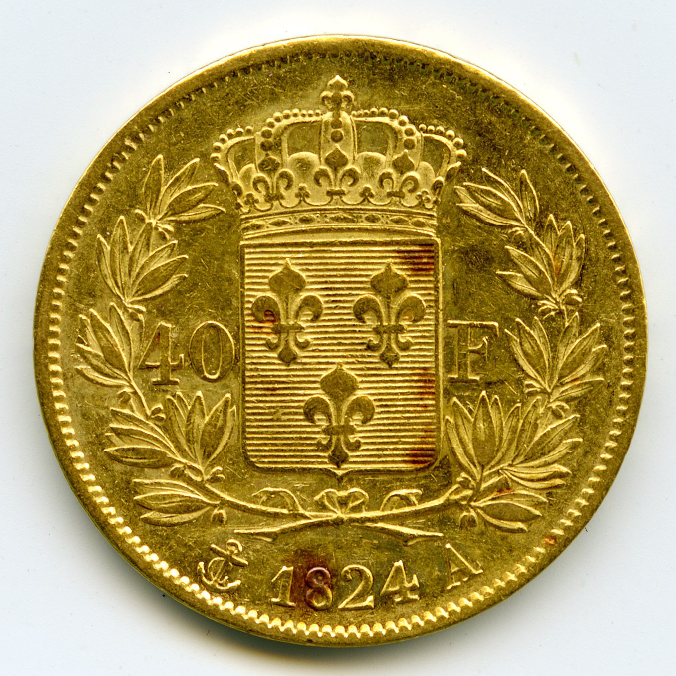 Charles X - 40 Francs - 1824 A revers Charles X - 40 Francs - 1824 A revers