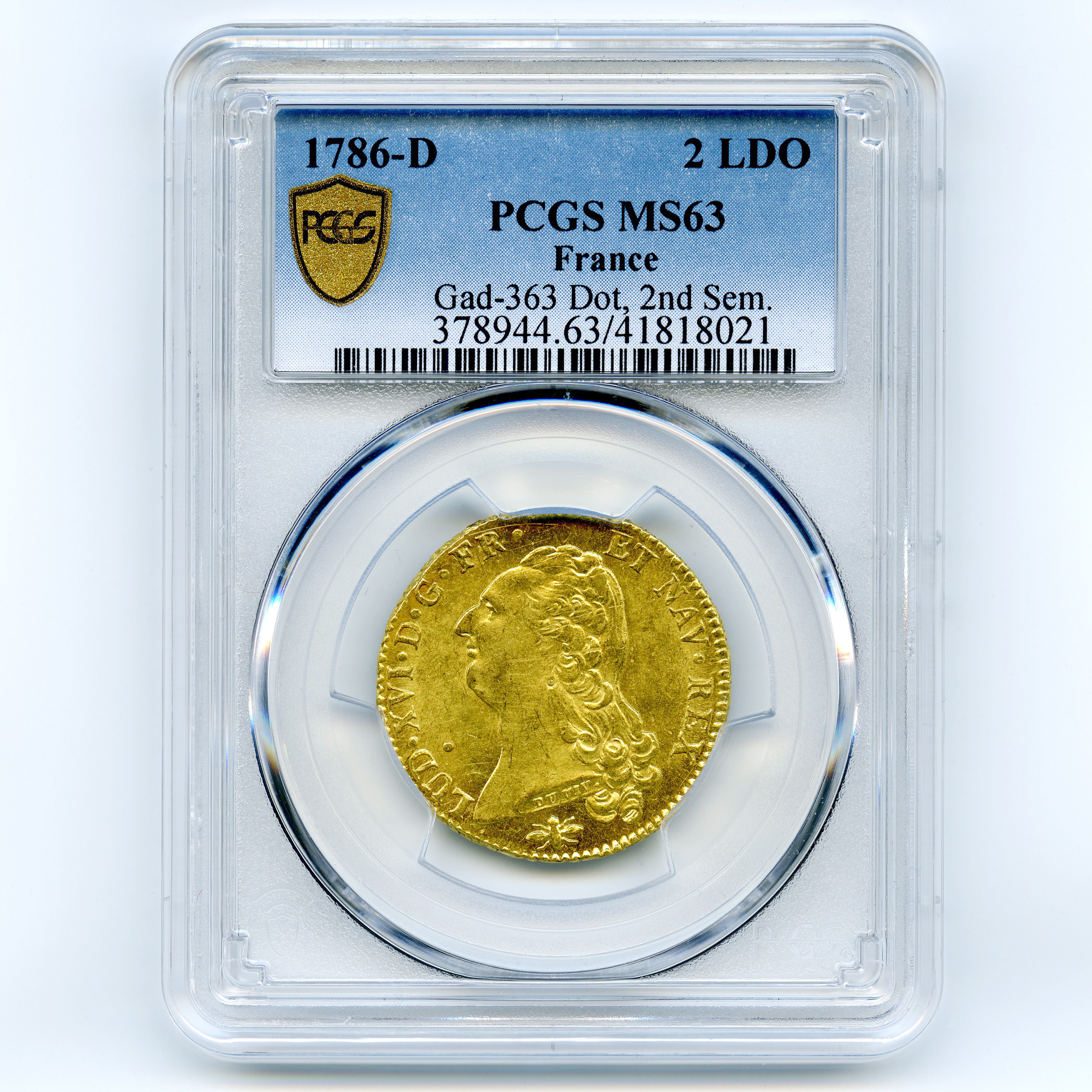 Louis XVI - Double Louis d'Or - 1786 D avers Louis XVI - Double Louis d'Or - 1786 D avers