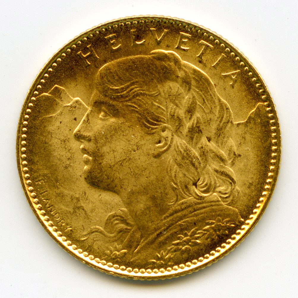 Suisse - 10 Francs - 1922 B avers Suisse - 10 Francs - 1922 B avers