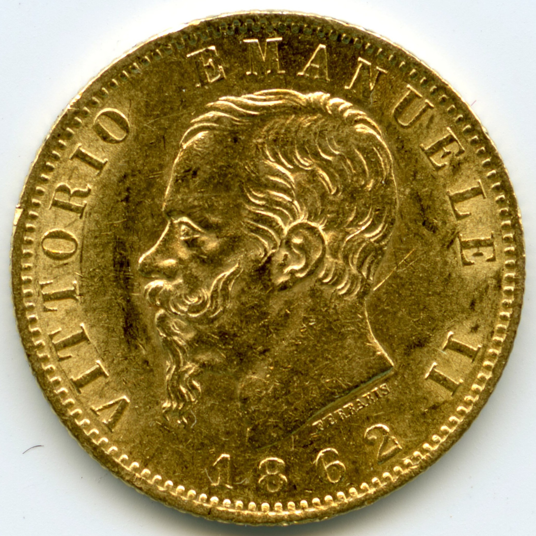 Italie - 20 Lire - 1862 avers Italie - 20 Lire - 1862 avers