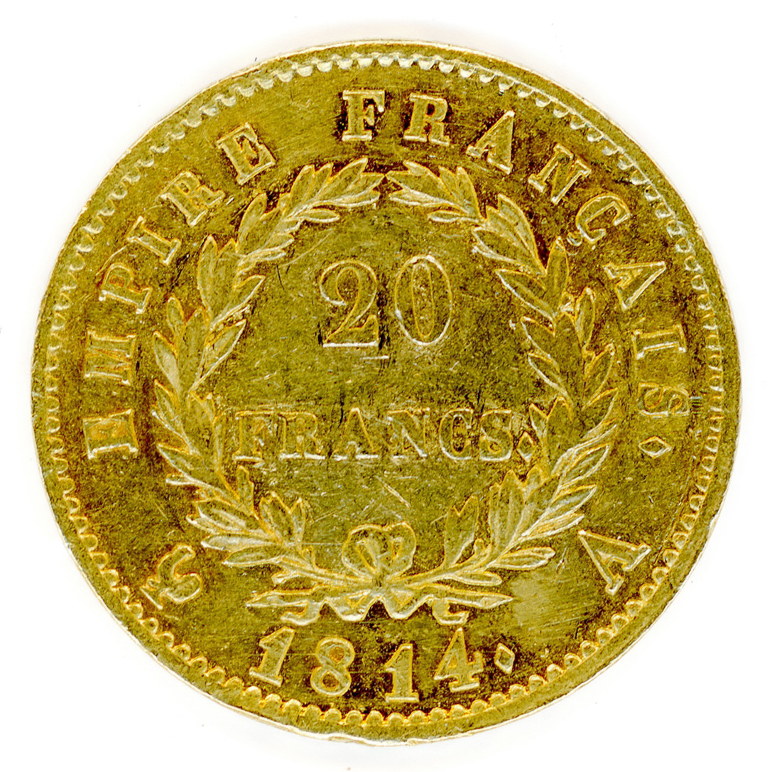 Napoléon Ier - 20 Francs - 1814 A revers