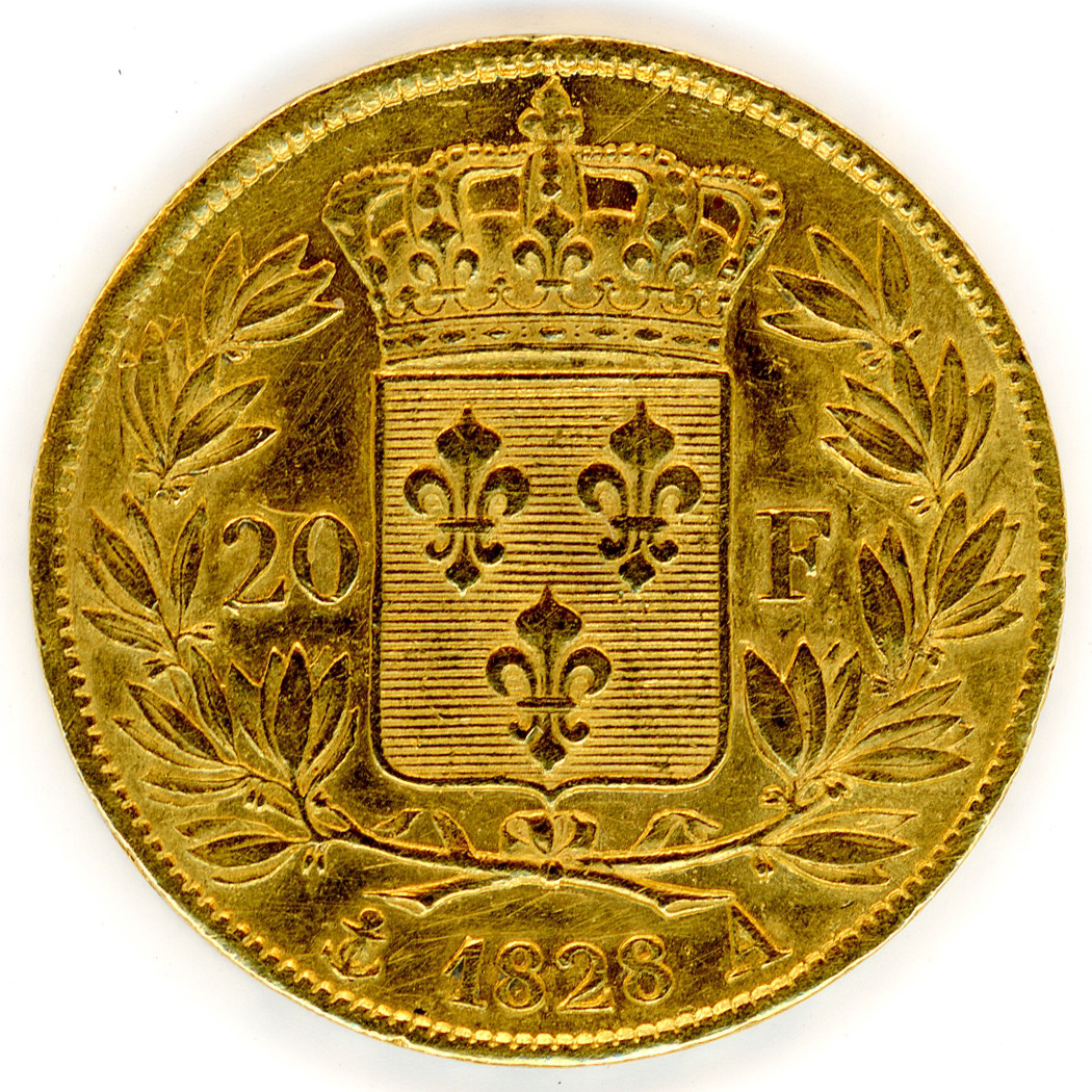 Charles X - 20 Francs - 1828 A revers
