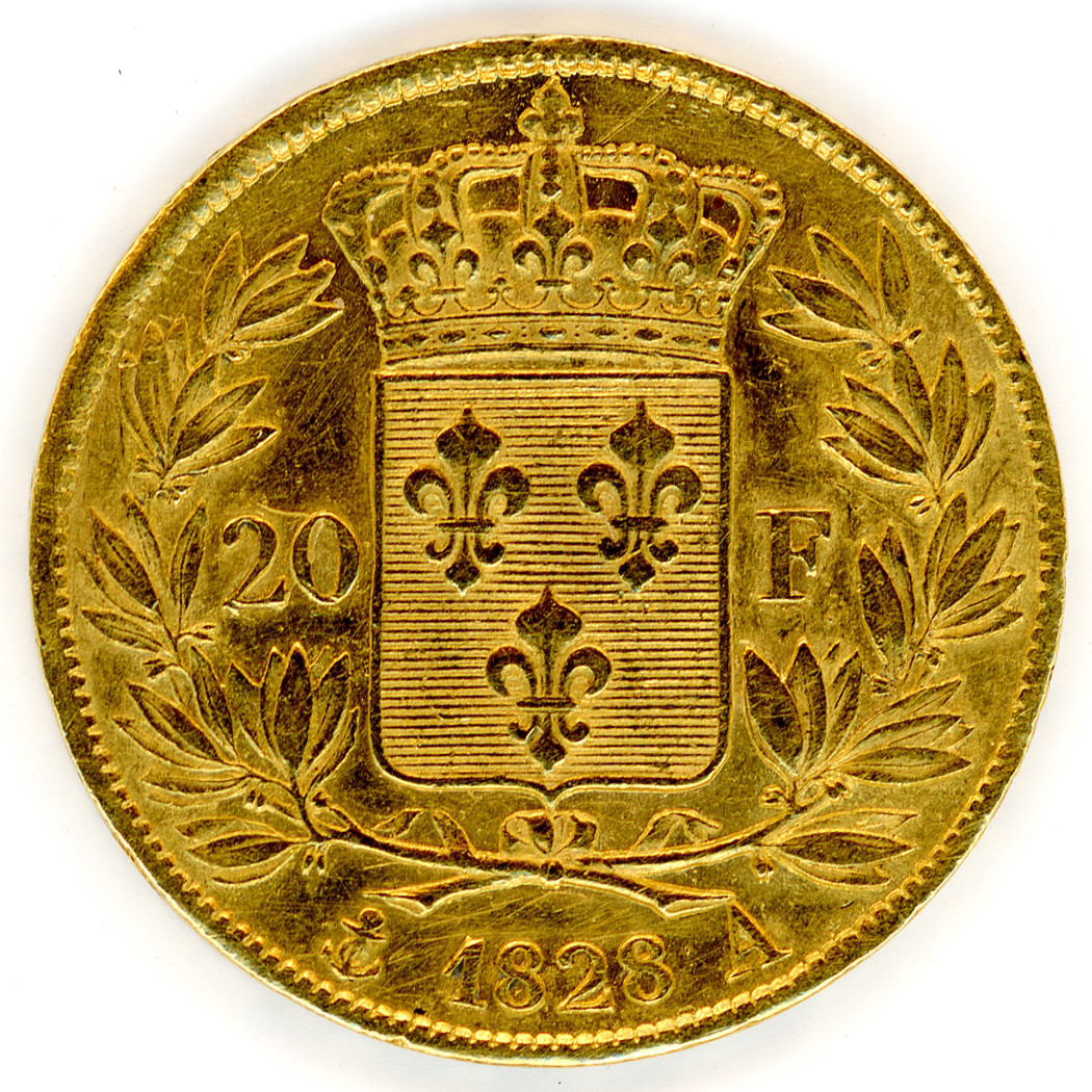 Charles X - 20 Francs - 1828 A revers Charles X - 20 Francs - 1828 A revers