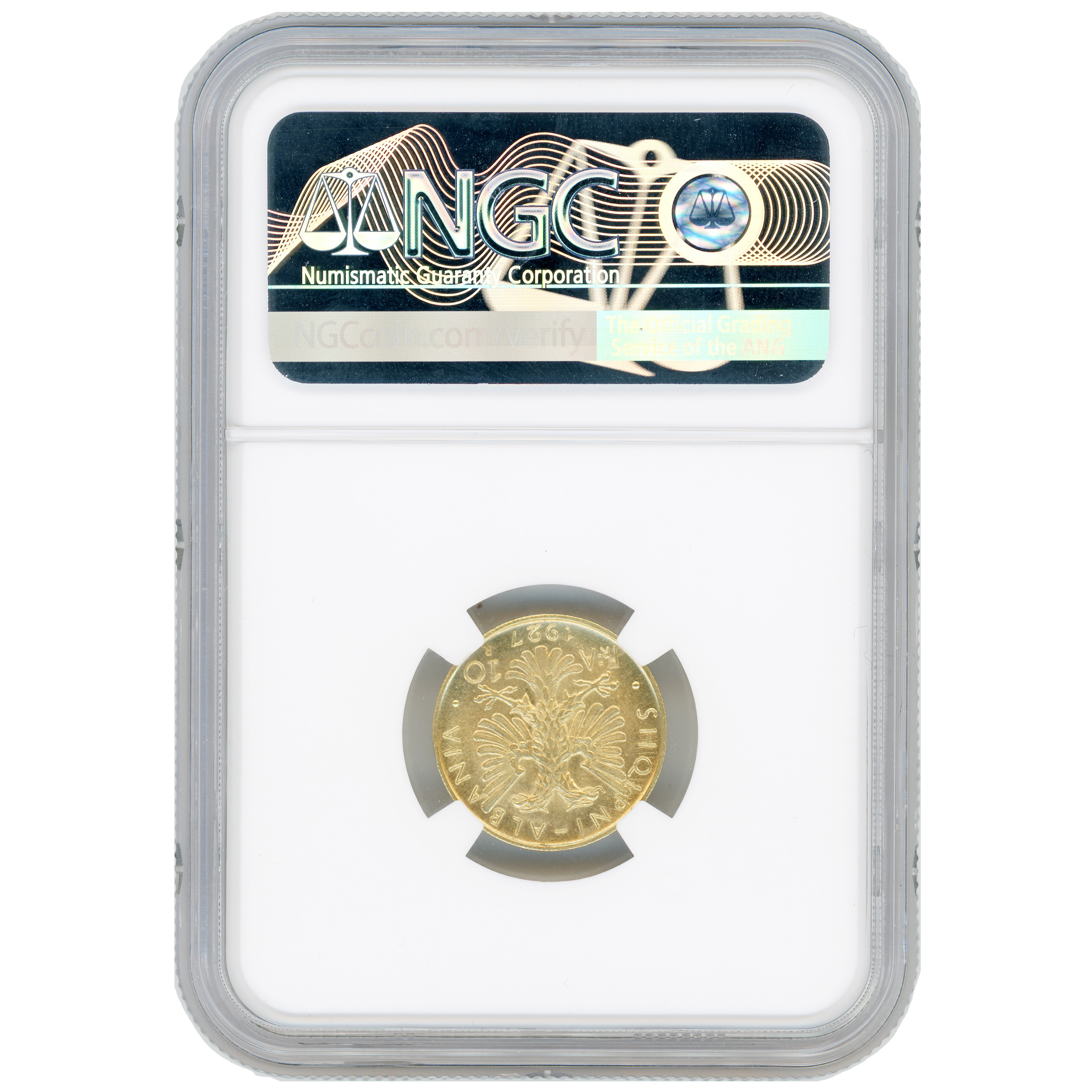 Albanie - 10 Franga Ari - 1927 R revers Albanie - 10 Franga Ari - 1927 R revers
