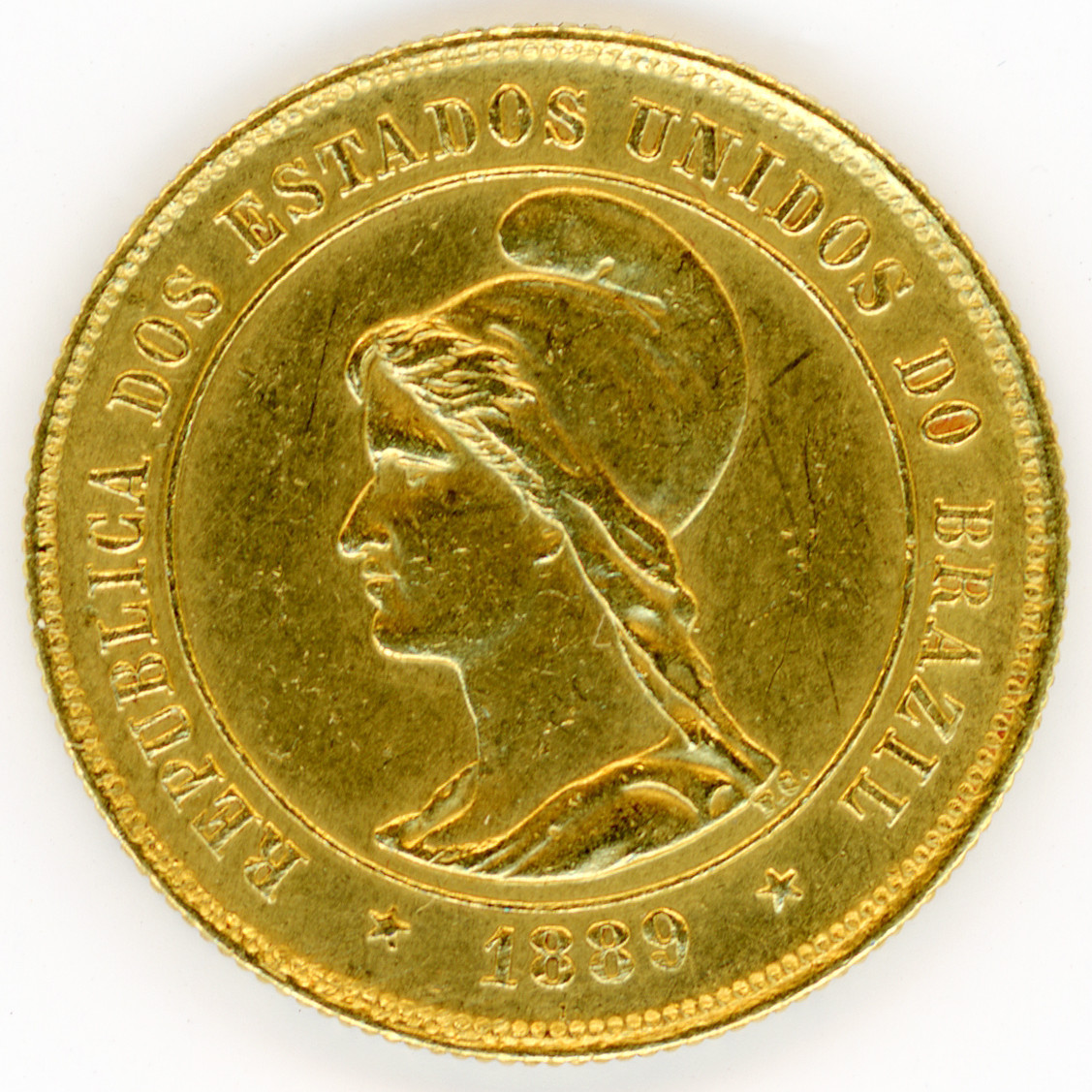 Brésil - 10 000 Reis - 1889 avers Brésil - 10 000 Reis - 1889 avers