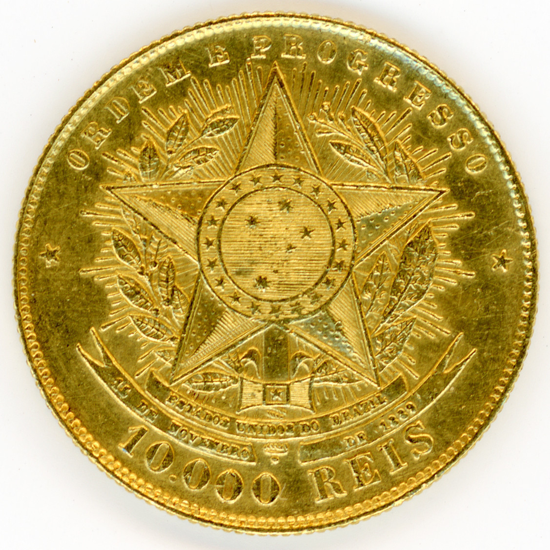Brésil - 10 000 Reis - 1889 revers Brésil - 10 000 Reis - 1889 revers