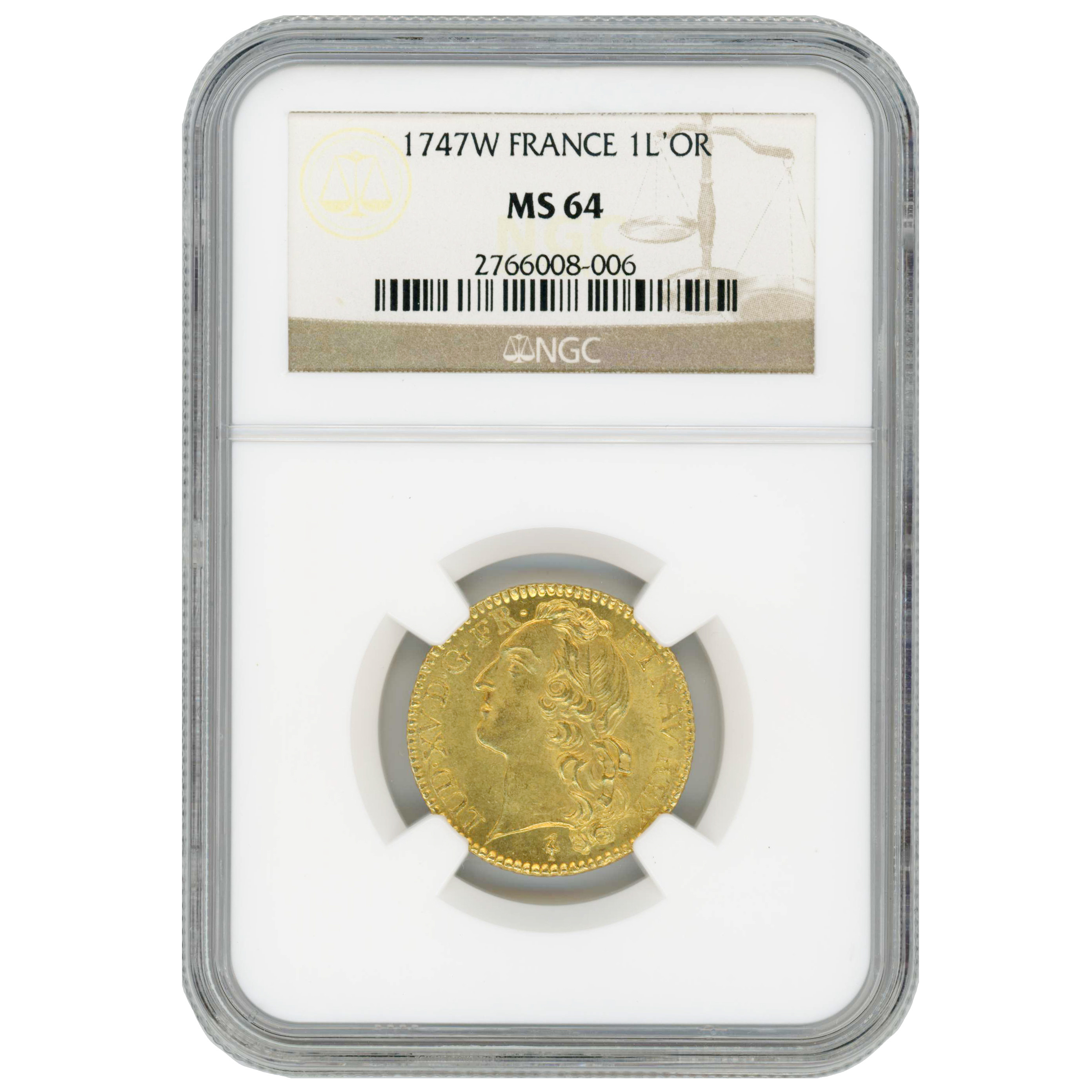 Louis XV - Louis d'or au bandeau - 1747 W avers Louis XV - Louis d'or au bandeau - 1747 W avers