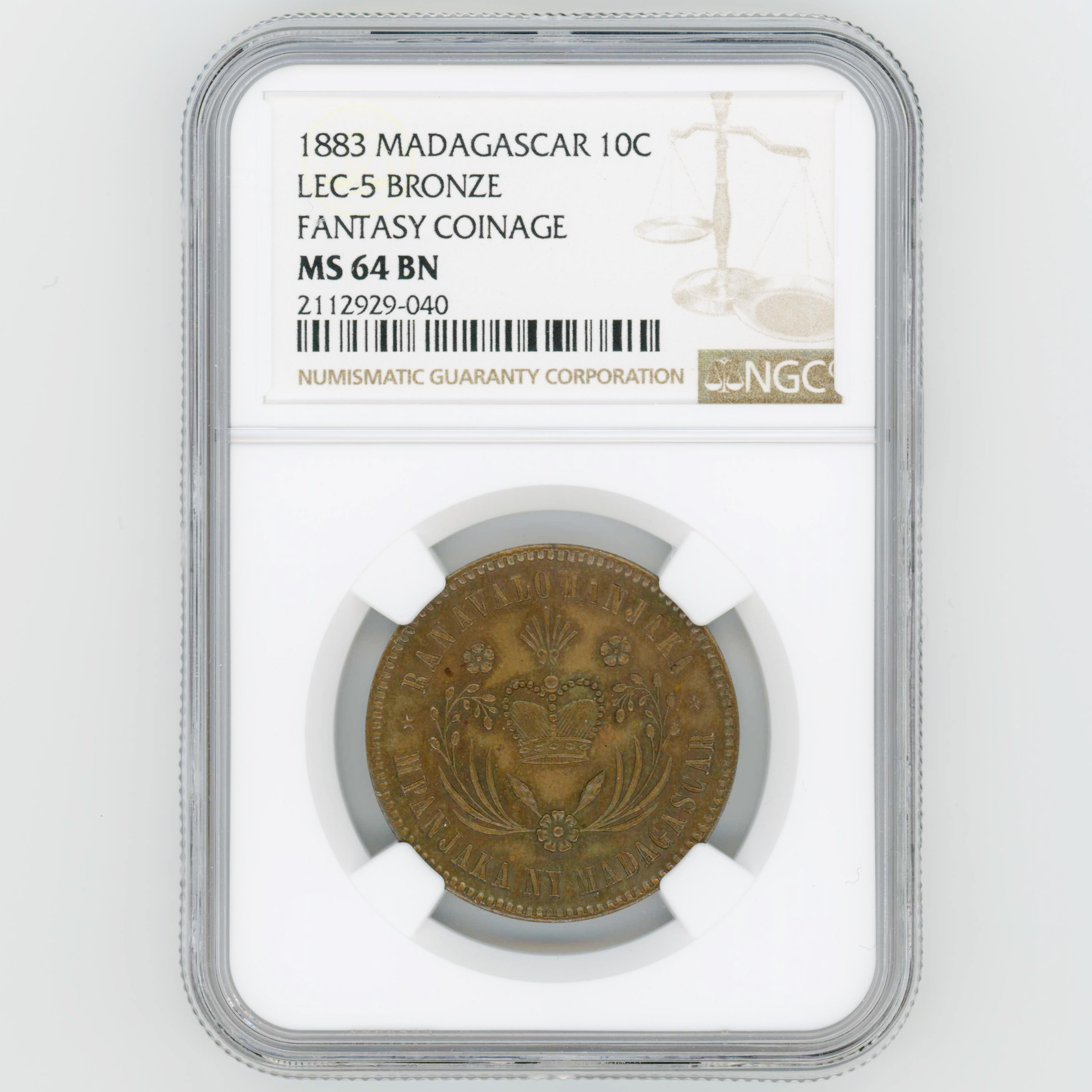 Madagascar - 10 Centimes - 1883 avers Madagascar - 10 Centimes - 1883 avers