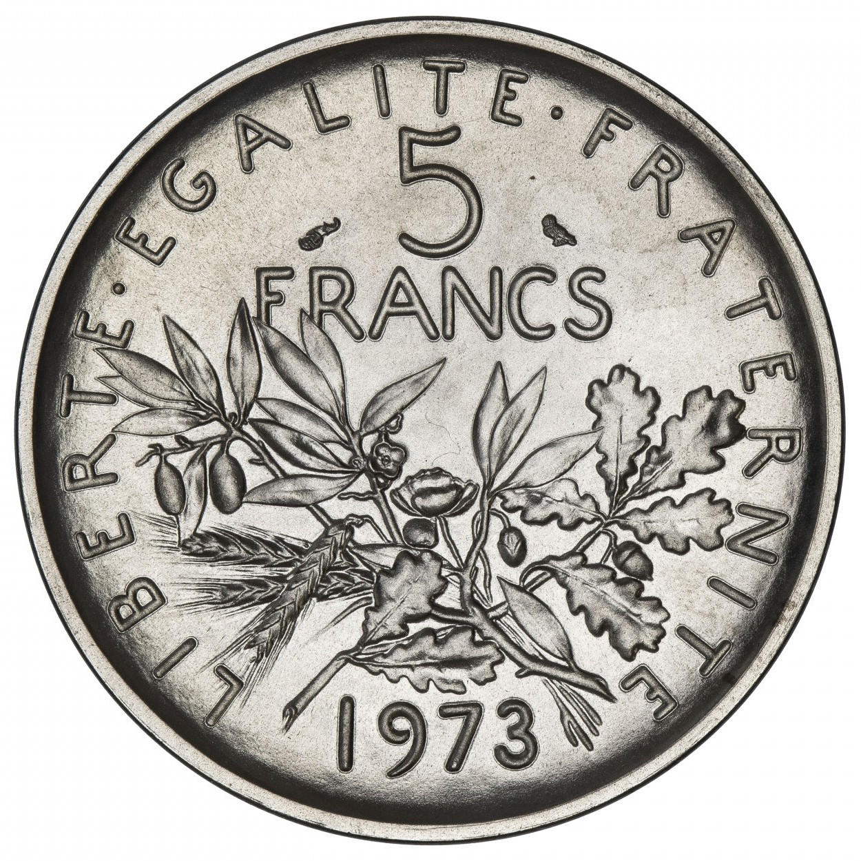 Piéfort de 5 francs Semeuse - 1973 - Paris revers