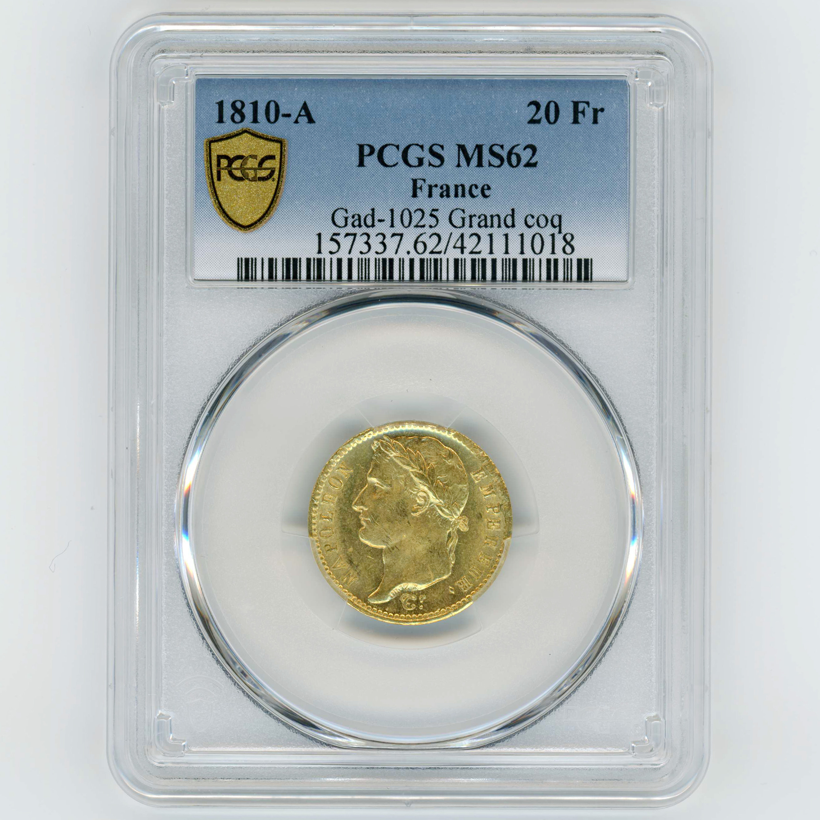 Napoléon Ier - 20 Francs - 1810 A avers Napoléon Ier - 20 Francs - 1810 A avers