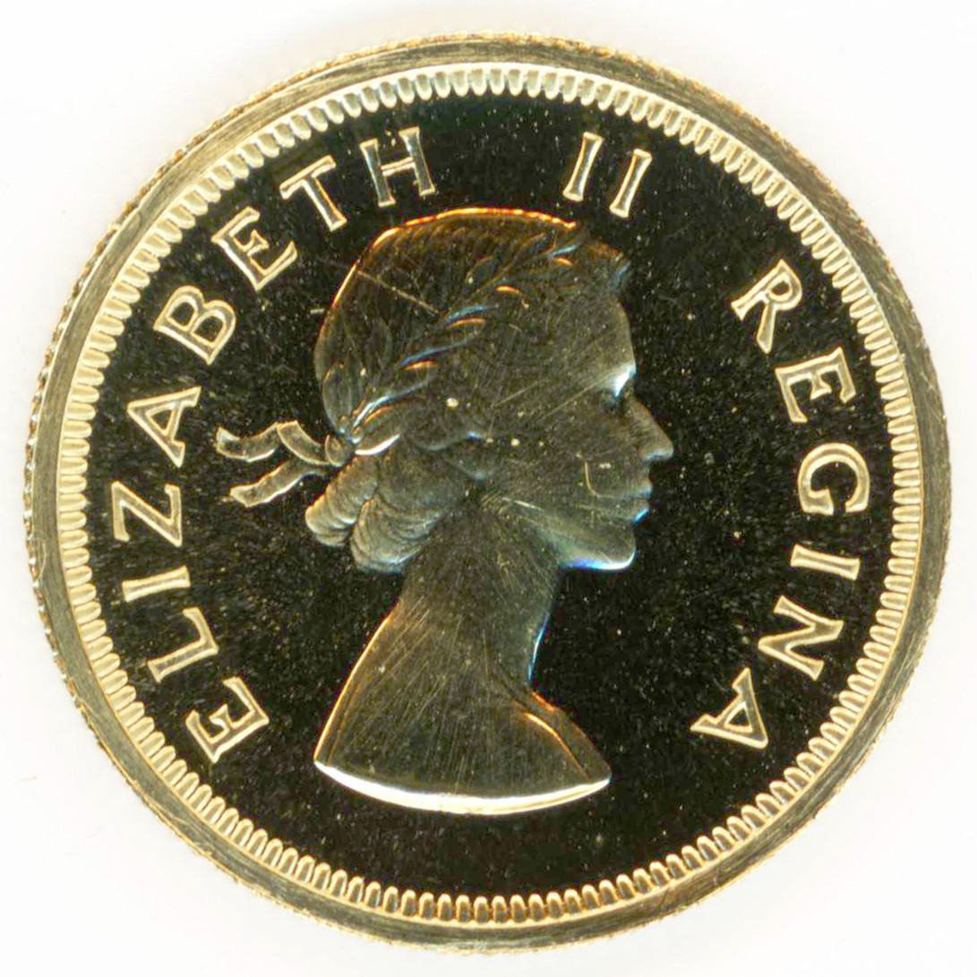 Afrique Du Sud - Élisabeth II - Souverain - 1957 avers Afrique Du Sud - Élisabeth II - Souverain - 1957 avers