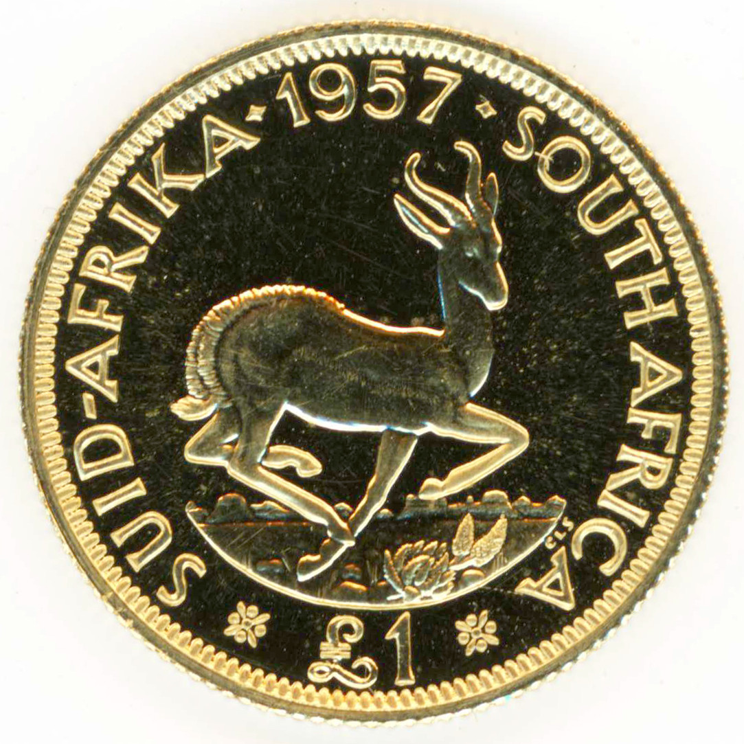 Afrique Du Sud - Élisabeth II - Souverain - 1957 revers Afrique Du Sud - Élisabeth II - Souverain - 1957 revers