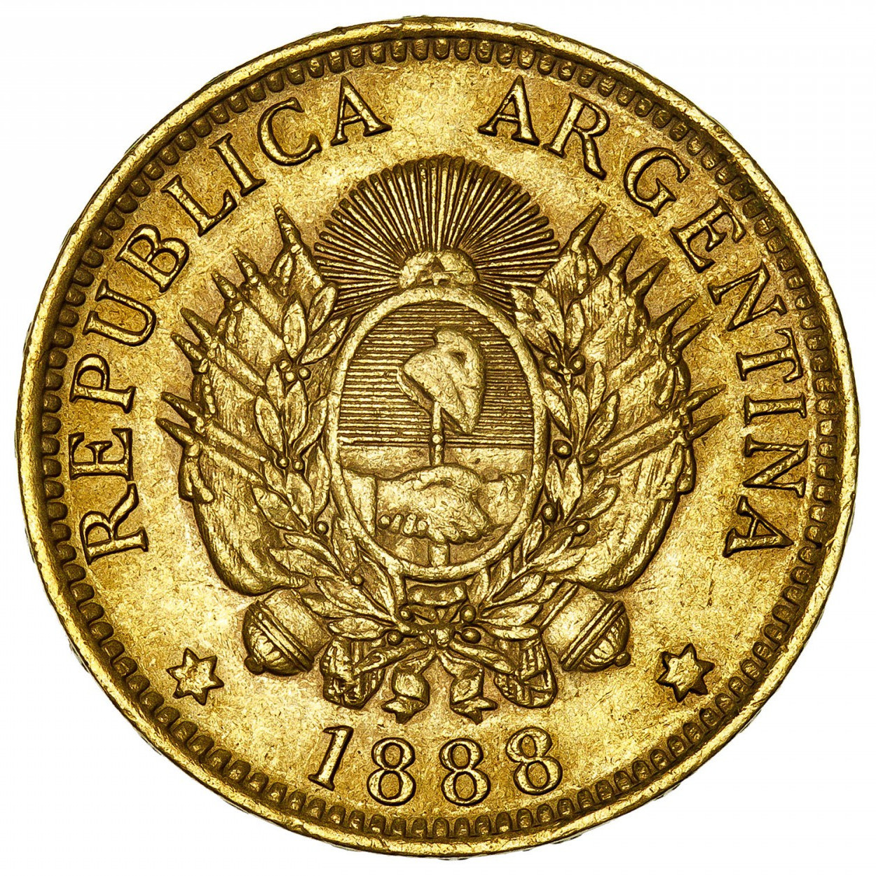 Argentine - 5 Pesos - 1888 revers