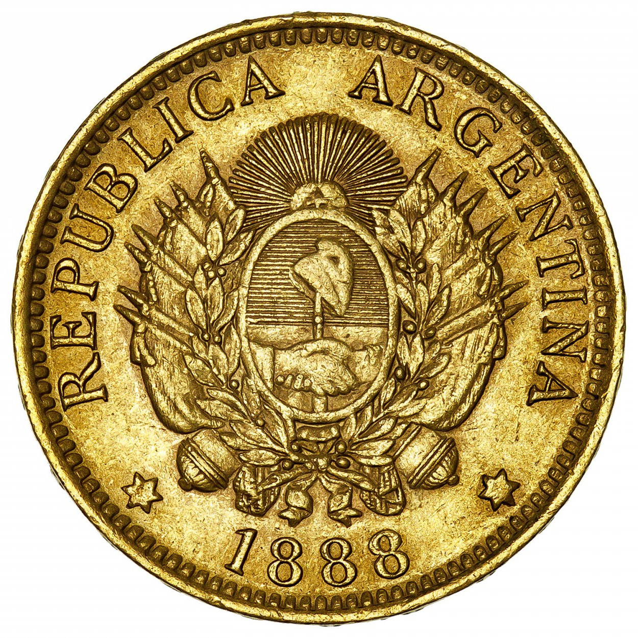 Argentine - 5 Pesos - 1888 revers Argentine - 5 Pesos - 1888 revers