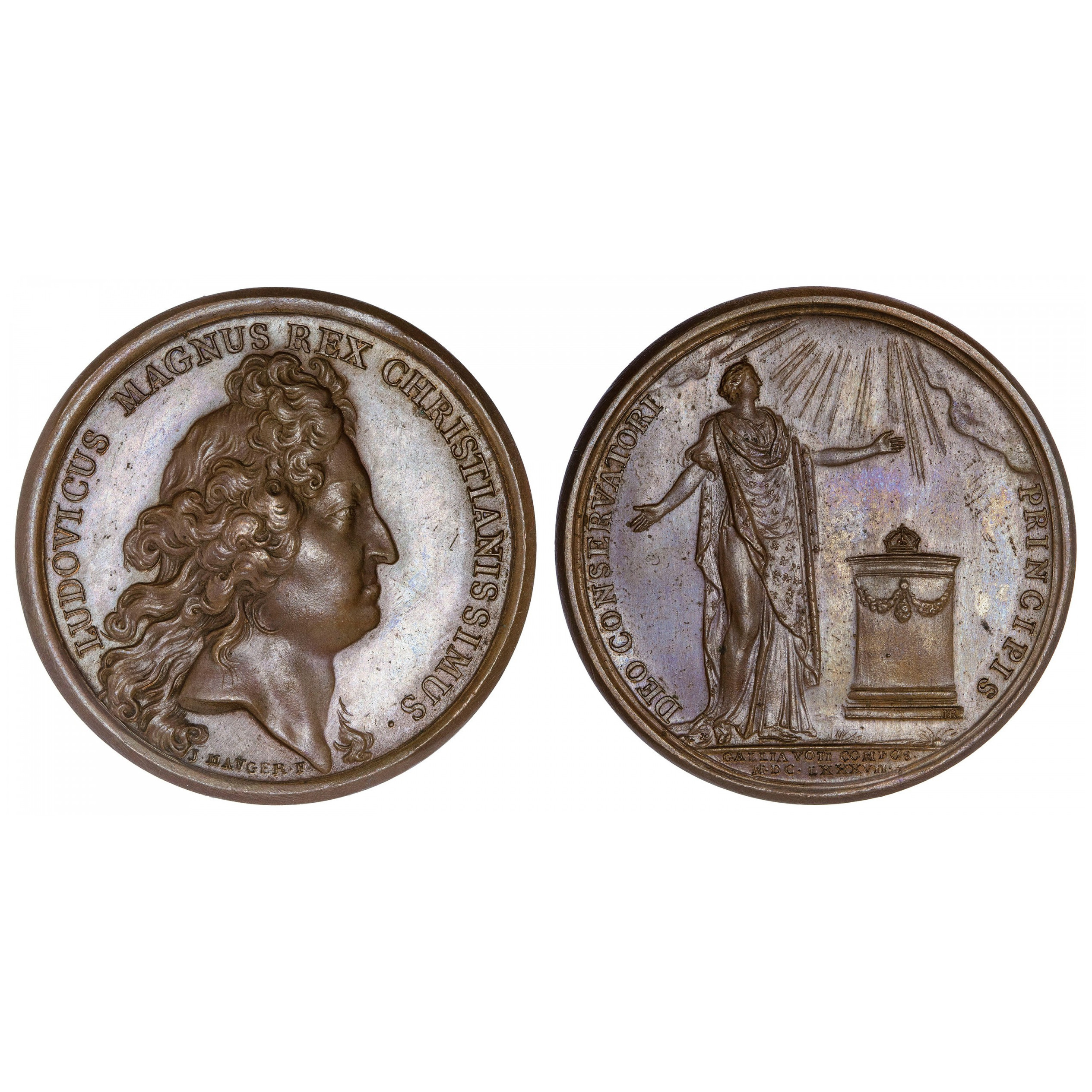 Louis XIV - 2 Médailles bronze - 1686 - 1687 revers