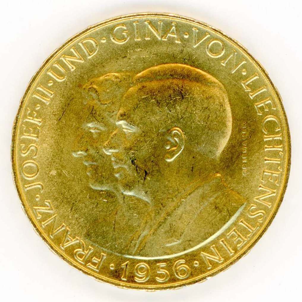 Liechteinstein - 25 Franken - 1956 B avers Liechteinstein - 25 Franken - 1956 B avers