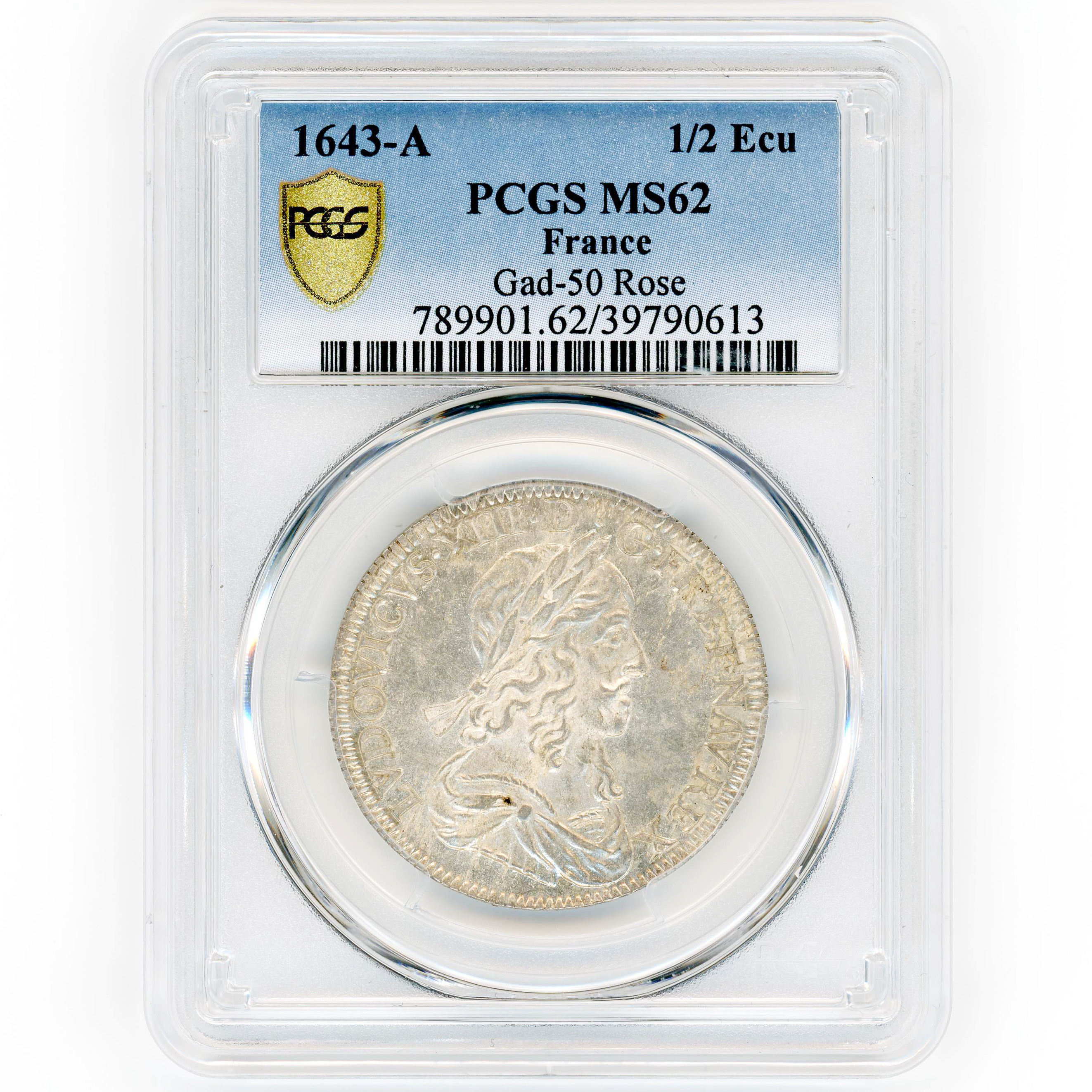 Louis XIII - 1/2 Ecu - 1643 A avers Louis XIII - 1/2 Ecu - 1643 A avers
