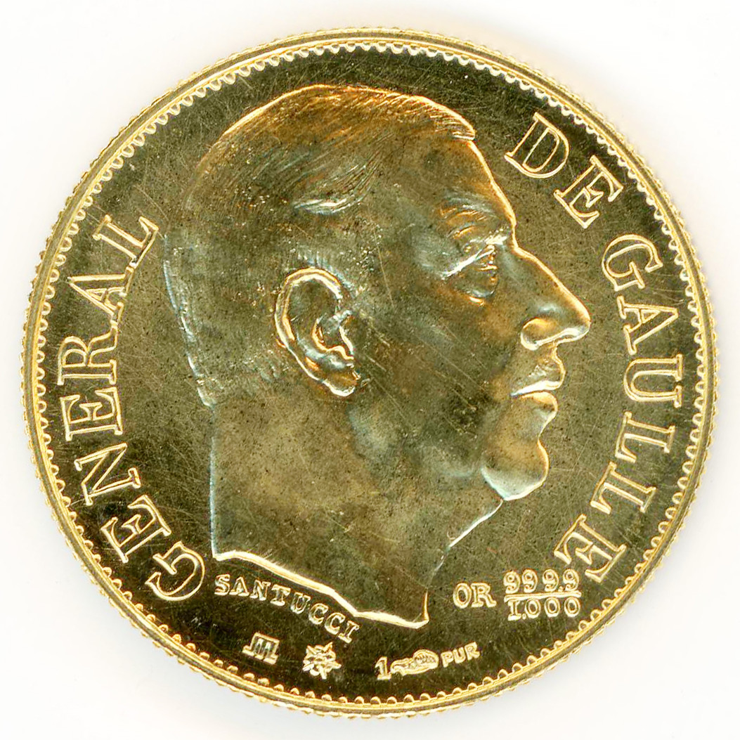Médaille - Général Charles de Gaulle - 1980 avers Médaille - Général Charles de Gaulle - 1980 avers