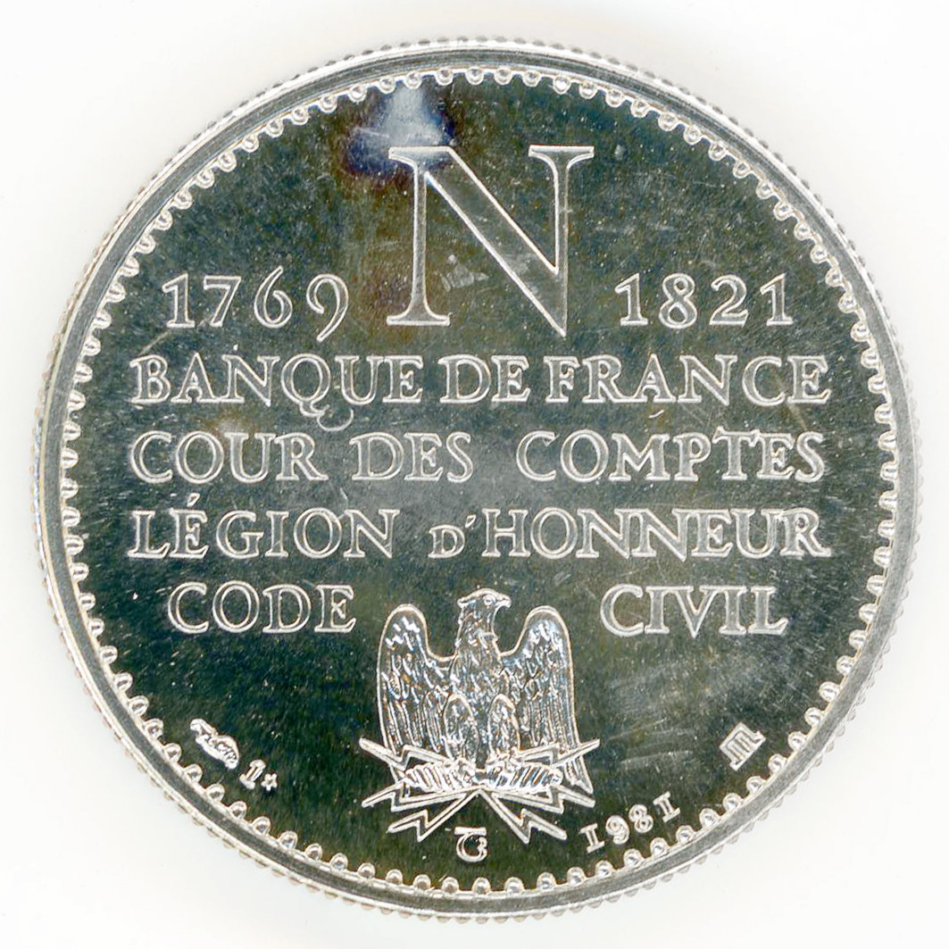 Médaille - Napoleon Ier Empereur - 1981 revers Médaille - Napoleon Ier Empereur - 1981 revers