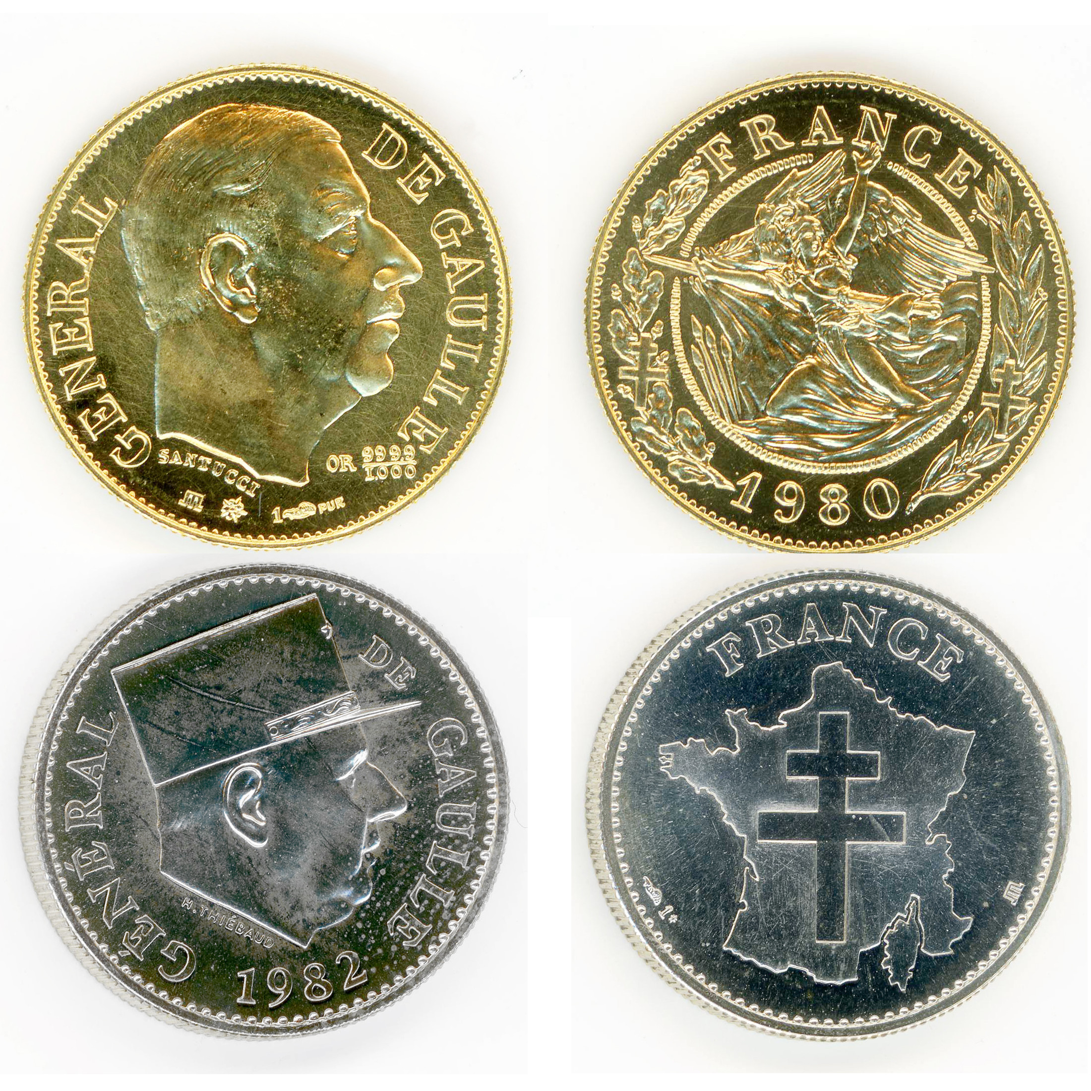 Lot de deux médailles - Charles De Gaulle revers Lot de deux médailles - Charles De Gaulle revers
