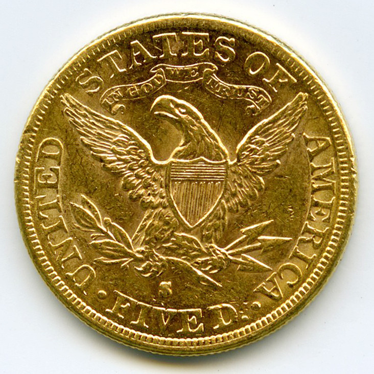 USA - 5 Dollars - 1886 S revers USA - 5 Dollars - 1886 S revers