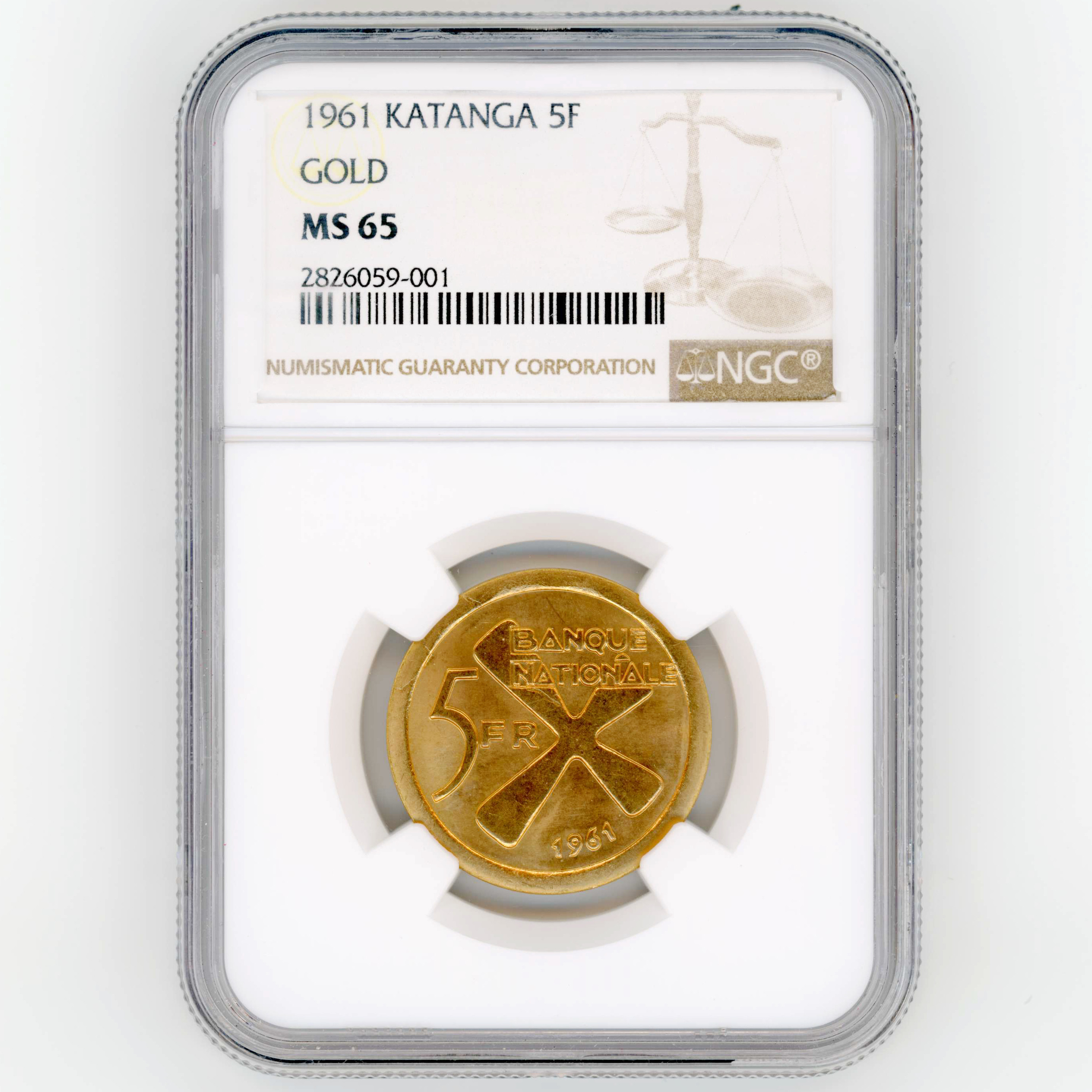 Katanga - 5 Francs - 1961 avers