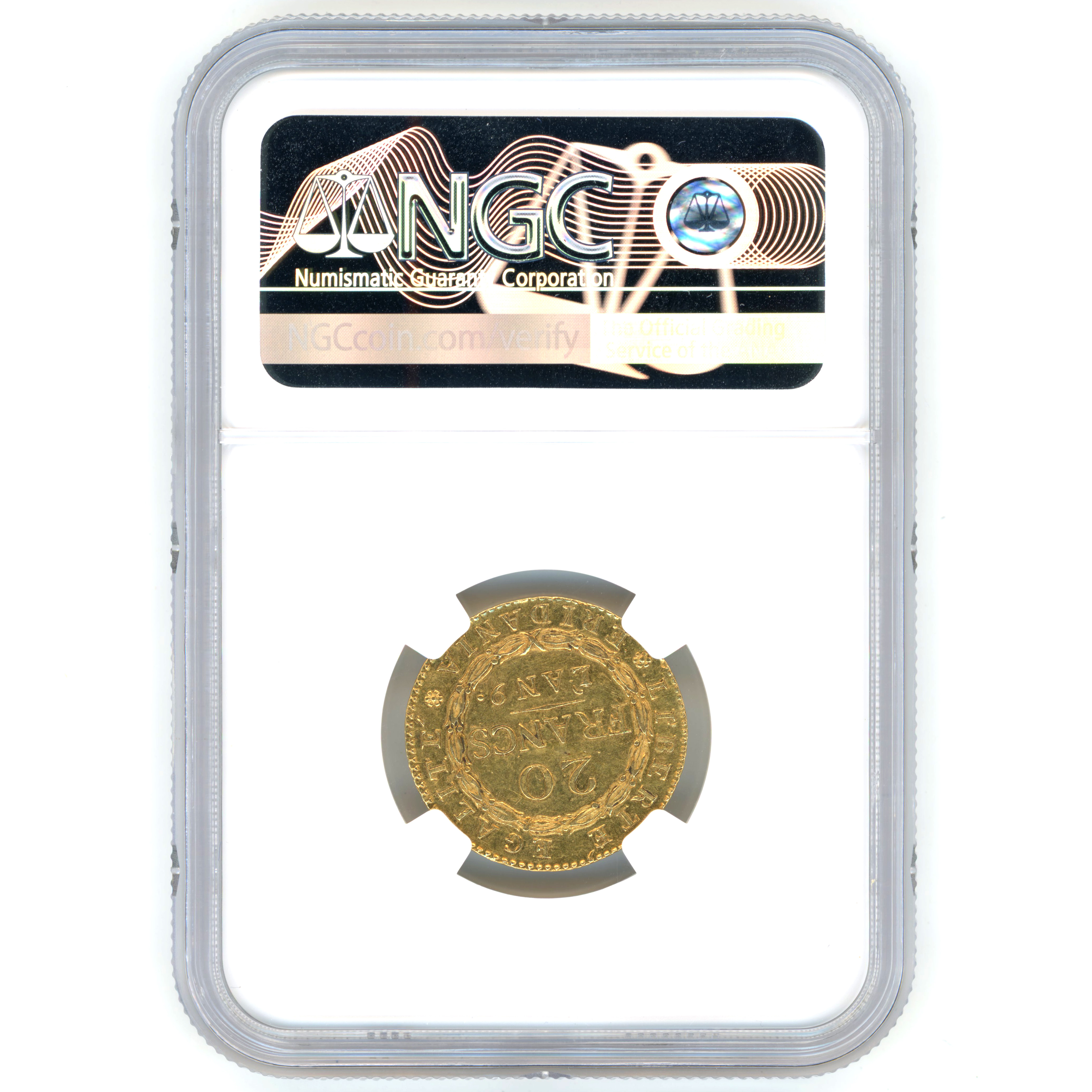 Italie - 20 Francs Marengo - L'An 9 revers