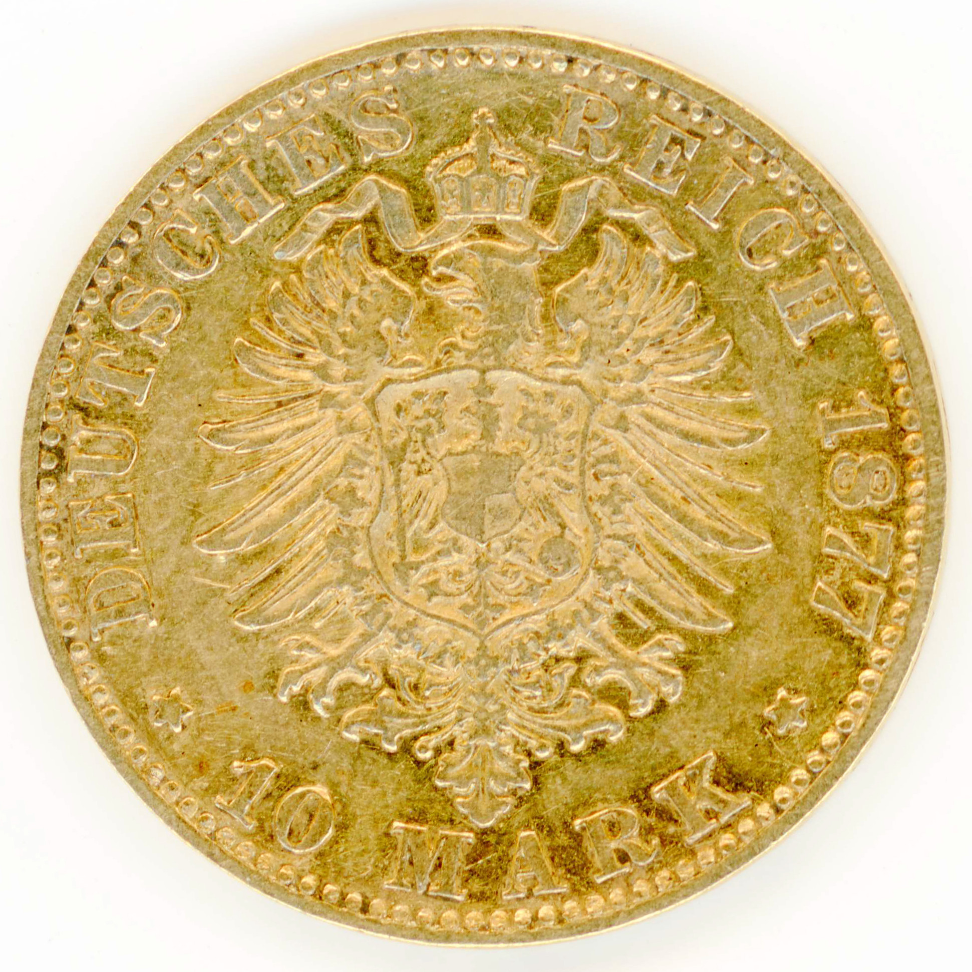 Allemagne - 10 Mark - 1877 G revers