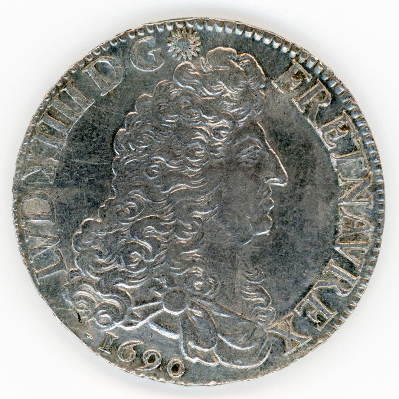 Louis XIV - Écu aux huit L - 1690 B avers