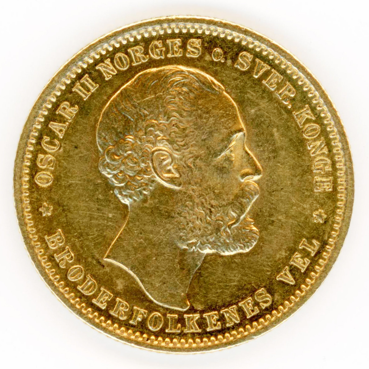 Norvège - 20 Kronor - Oscar II - 1878 avers Norvège - 20 Kronor - Oscar II - 1878 avers