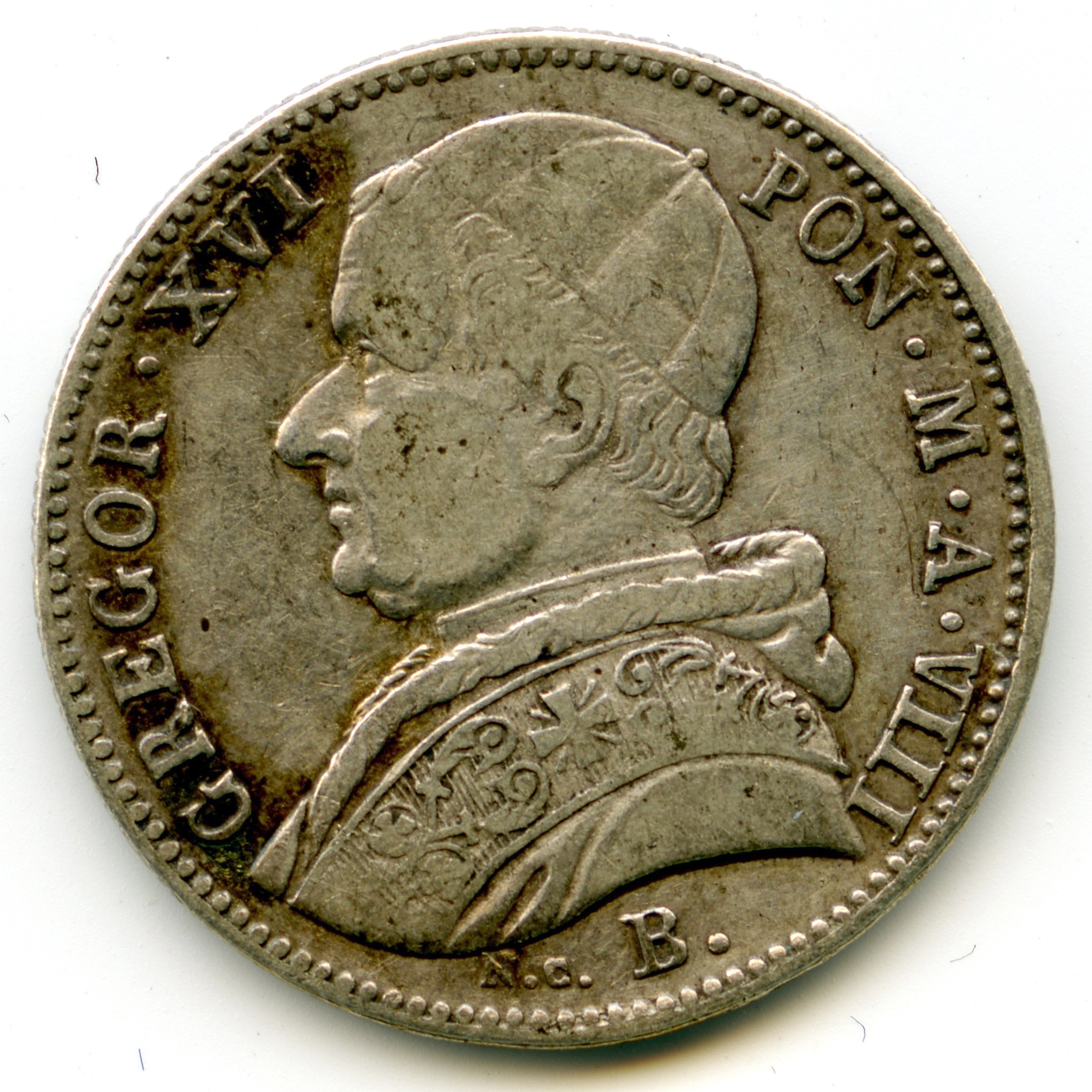 Italie - Gregorio XVI - 1838 avers Italie - Gregorio XVI - 1838 avers