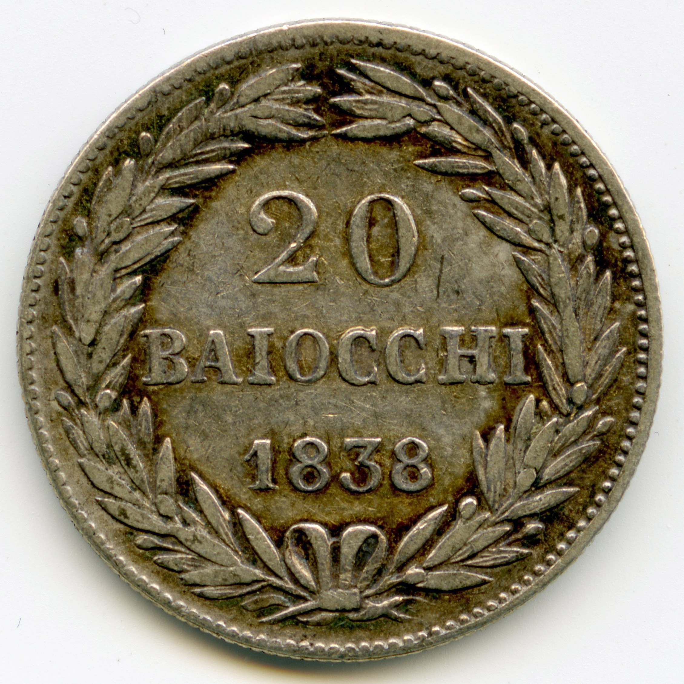 Italie - Gregorio XVI - 1838 revers Italie - Gregorio XVI - 1838 revers