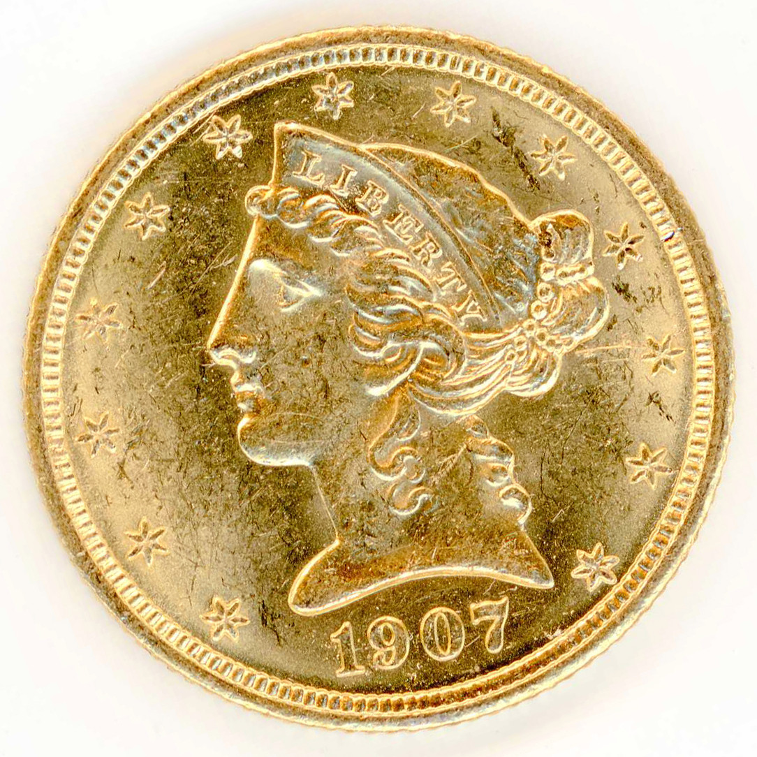 USA - 5 Dollars - 1907 avers USA - 5 Dollars - 1907 avers
